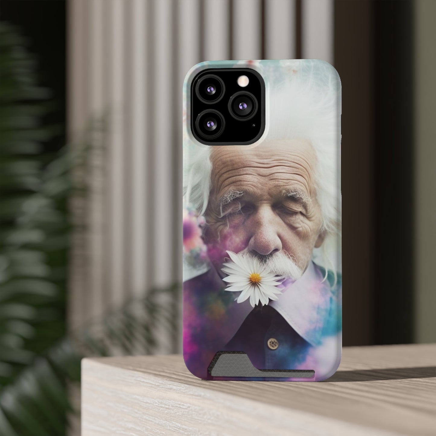 bell's flowers Einstein Phone Case With Card Holder