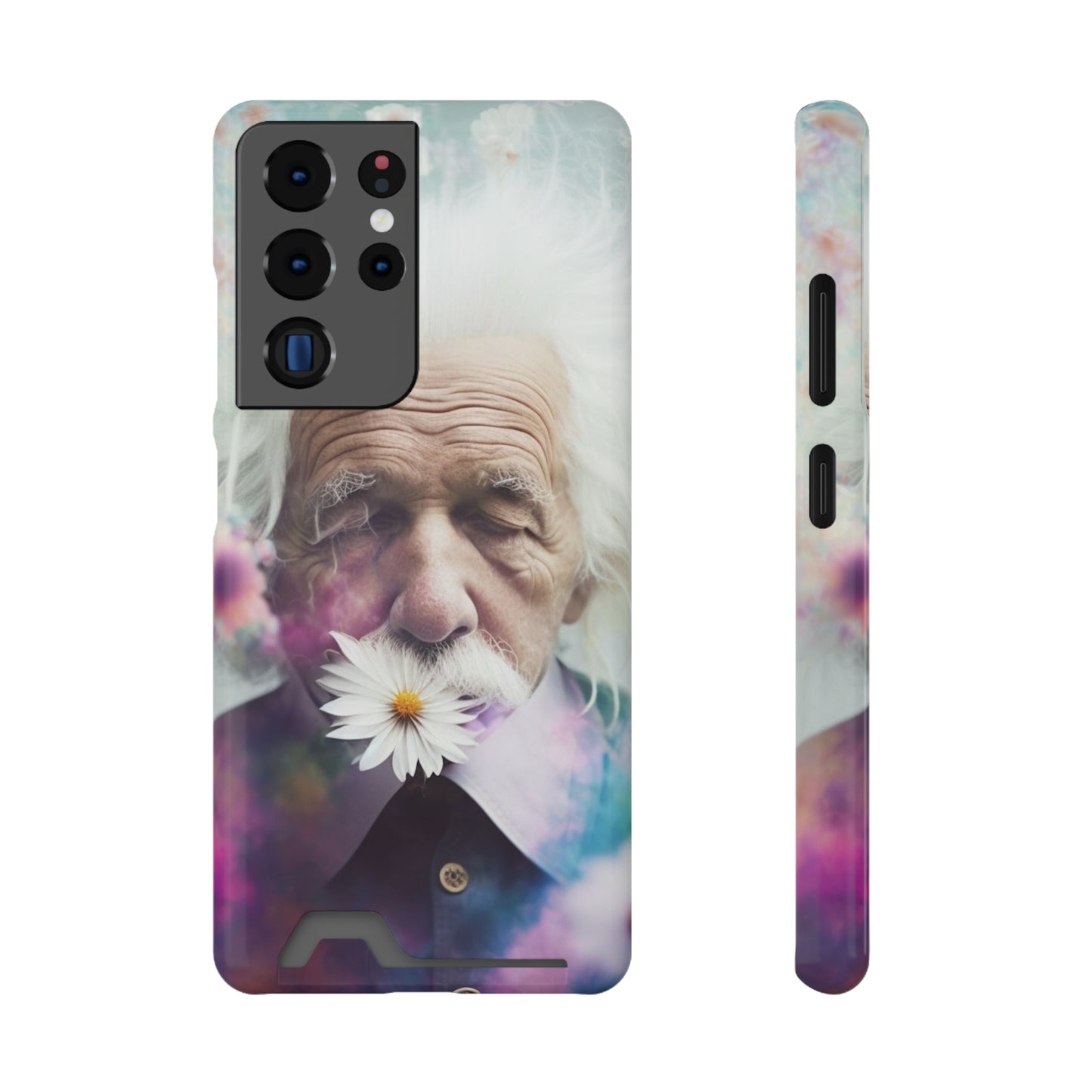 bell's flowers Einstein Phone Case With Card Holder