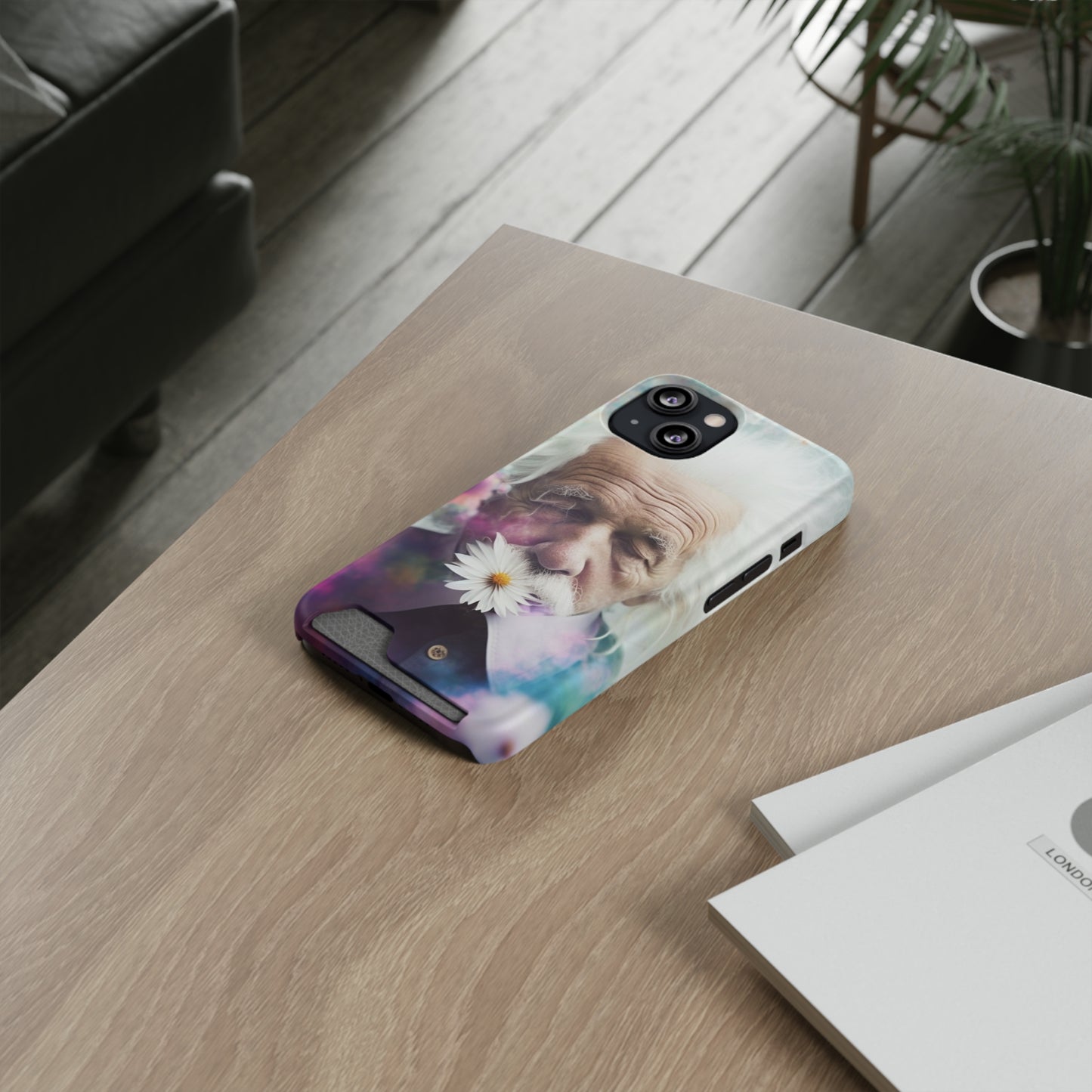 bell's flowers Einstein Phone Case With Card Holder