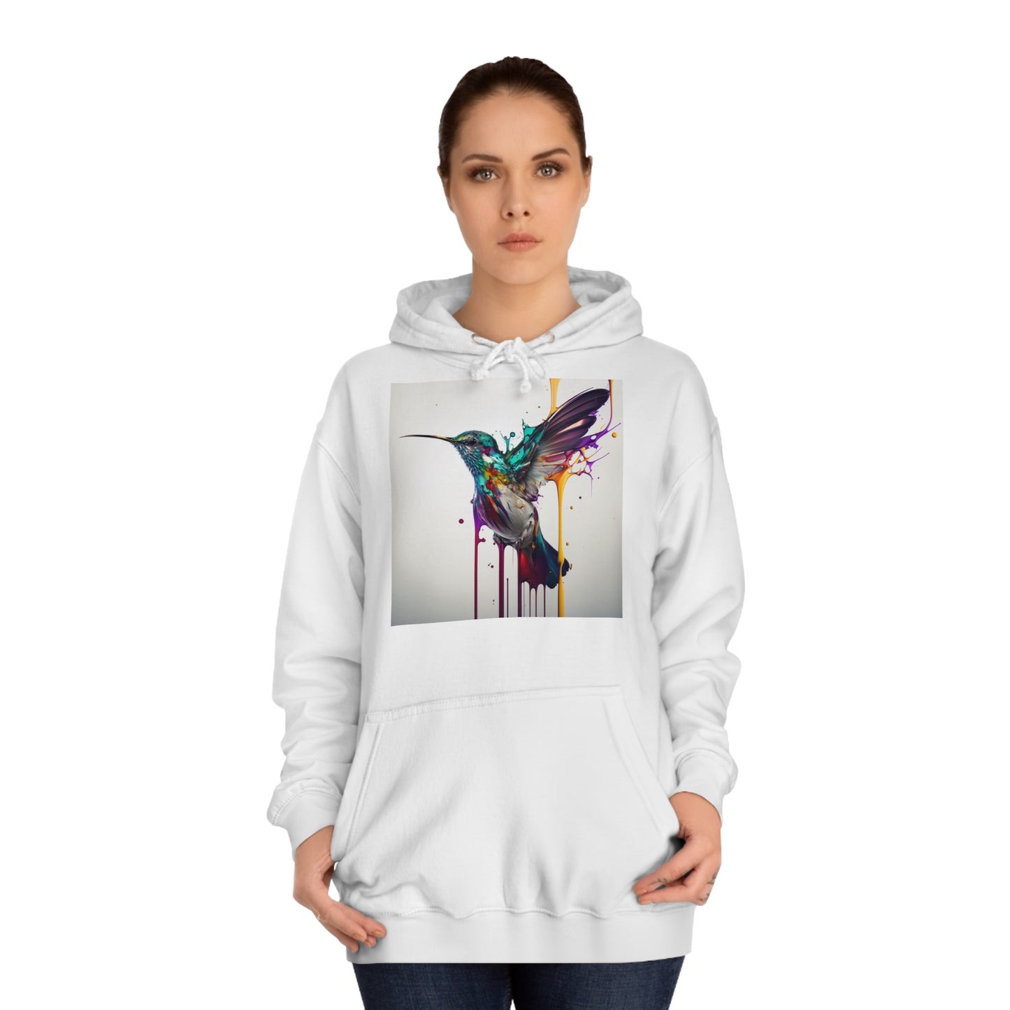 Hummingbird Drip Paint Hoodie