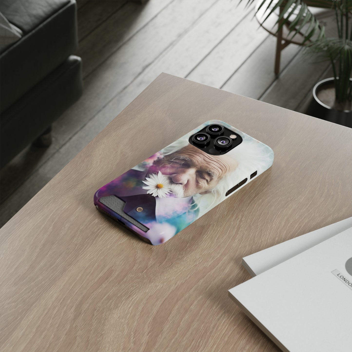 bell's flowers Einstein Phone Case With Card Holder