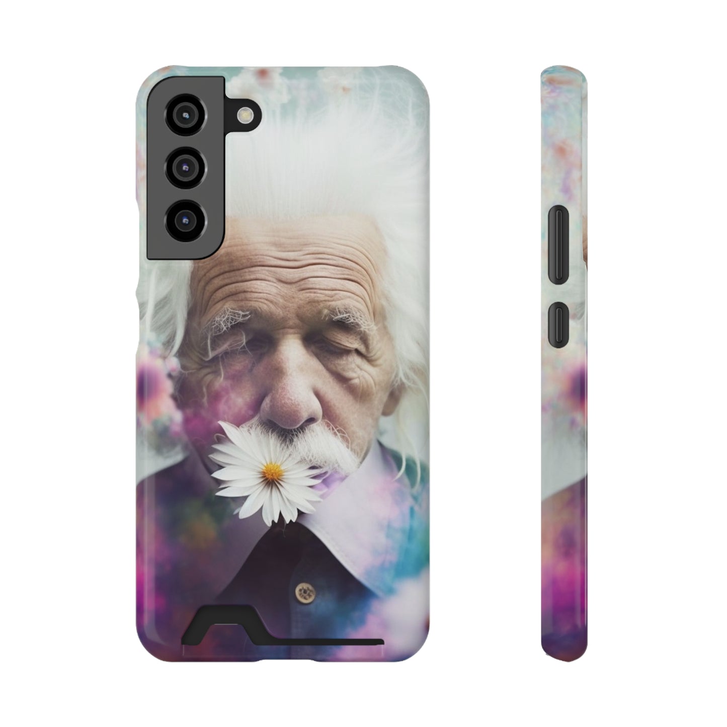 bell's flowers Einstein Phone Case With Card Holder