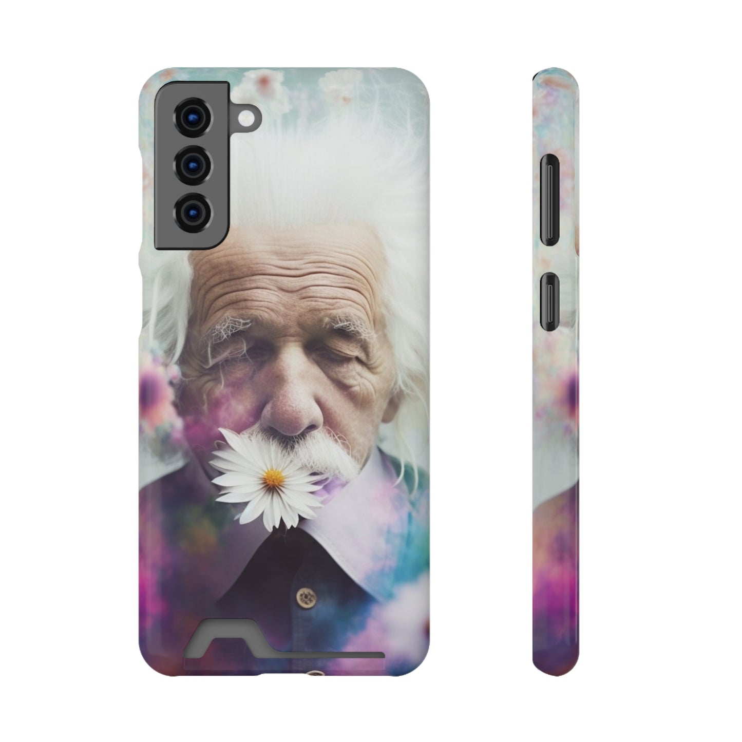 bell's flowers Einstein Phone Case With Card Holder