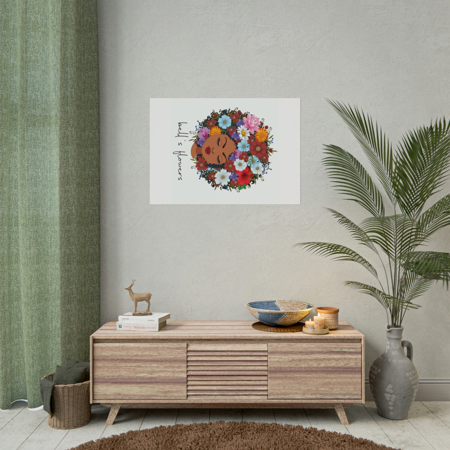bell's flowers original logo Rolled Poster