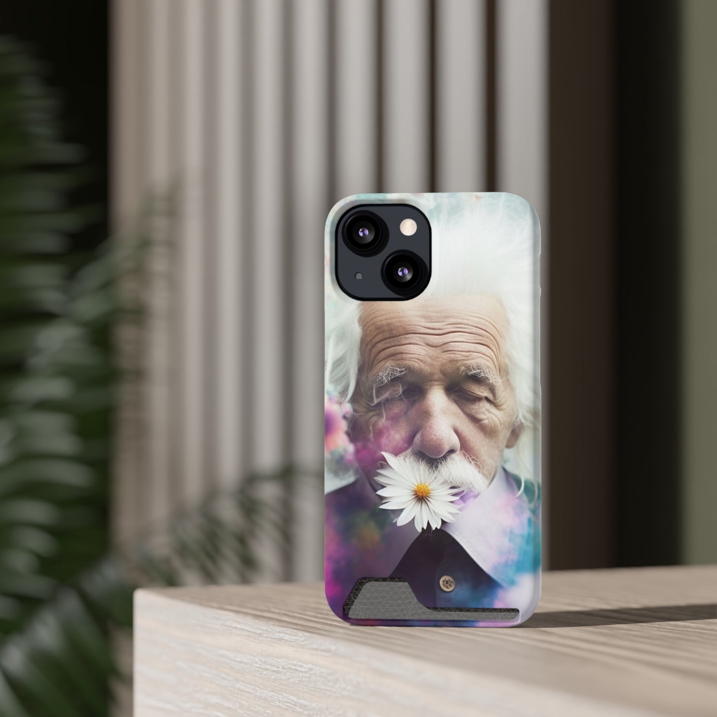 bell's flowers Einstein Phone Case With Card Holder