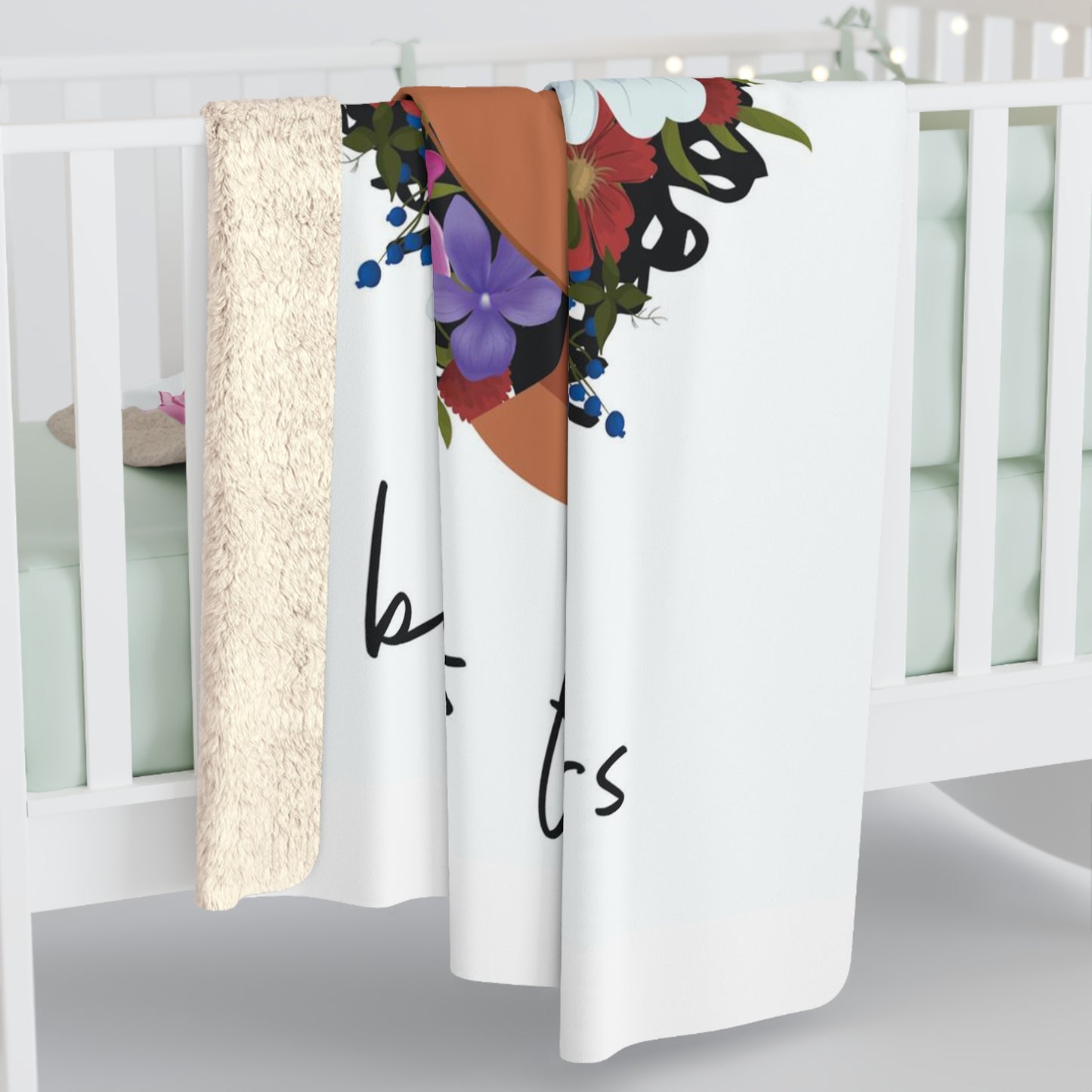 bell's flowers original logo sherpa fleece blanket