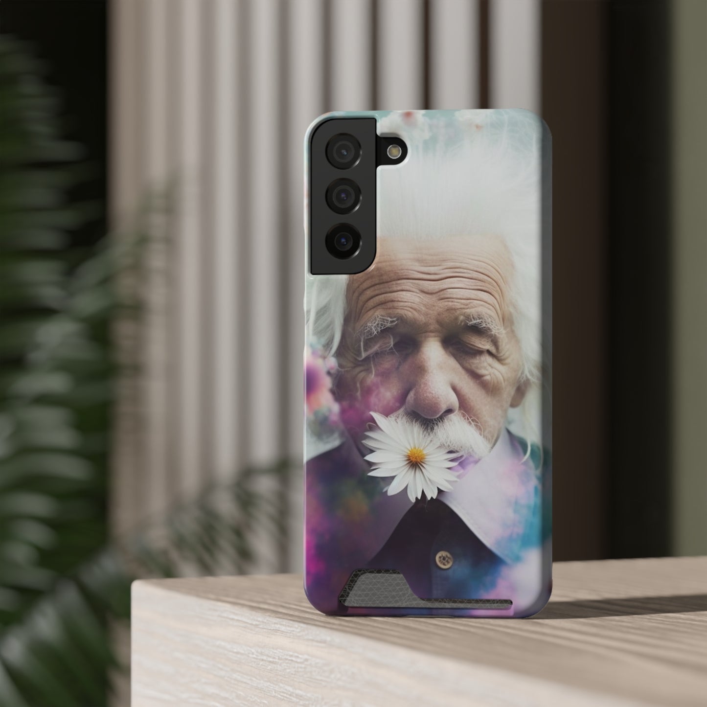 bell's flowers Einstein Phone Case With Card Holder