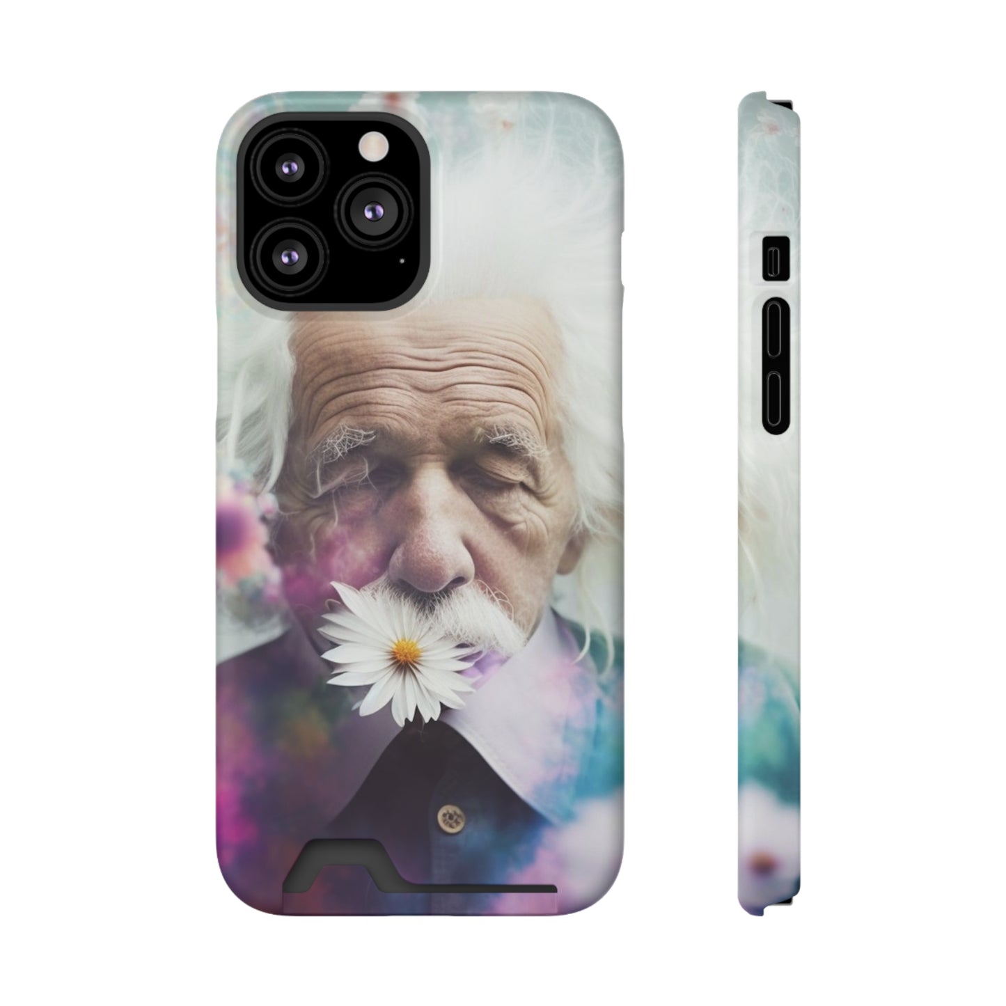 bell's flowers Einstein Phone Case With Card Holder