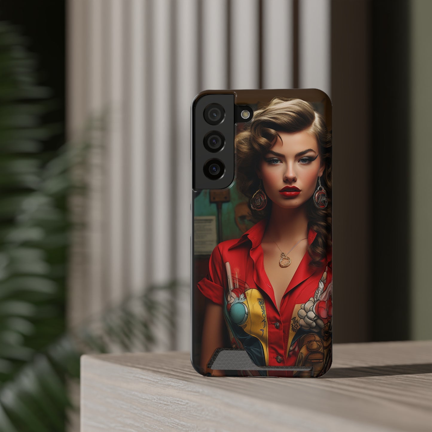 bell as Mechanic Girl Phone Case With Card Holder