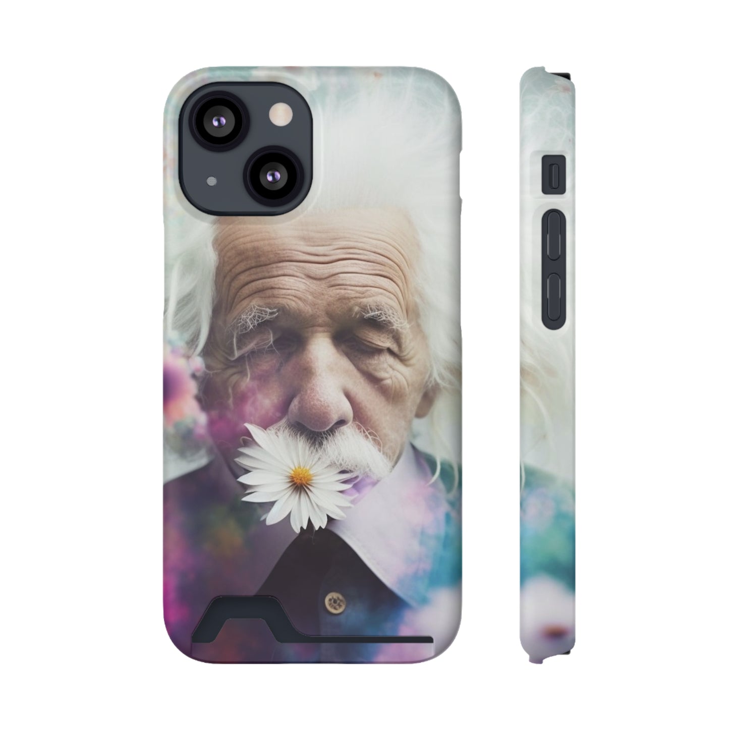 bell's flowers Einstein Phone Case With Card Holder