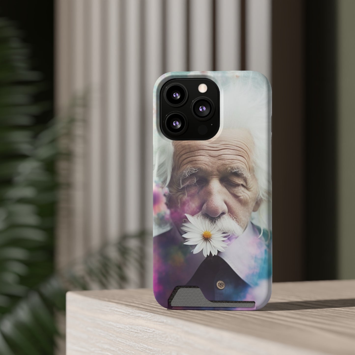 bell's flowers Einstein Phone Case With Card Holder