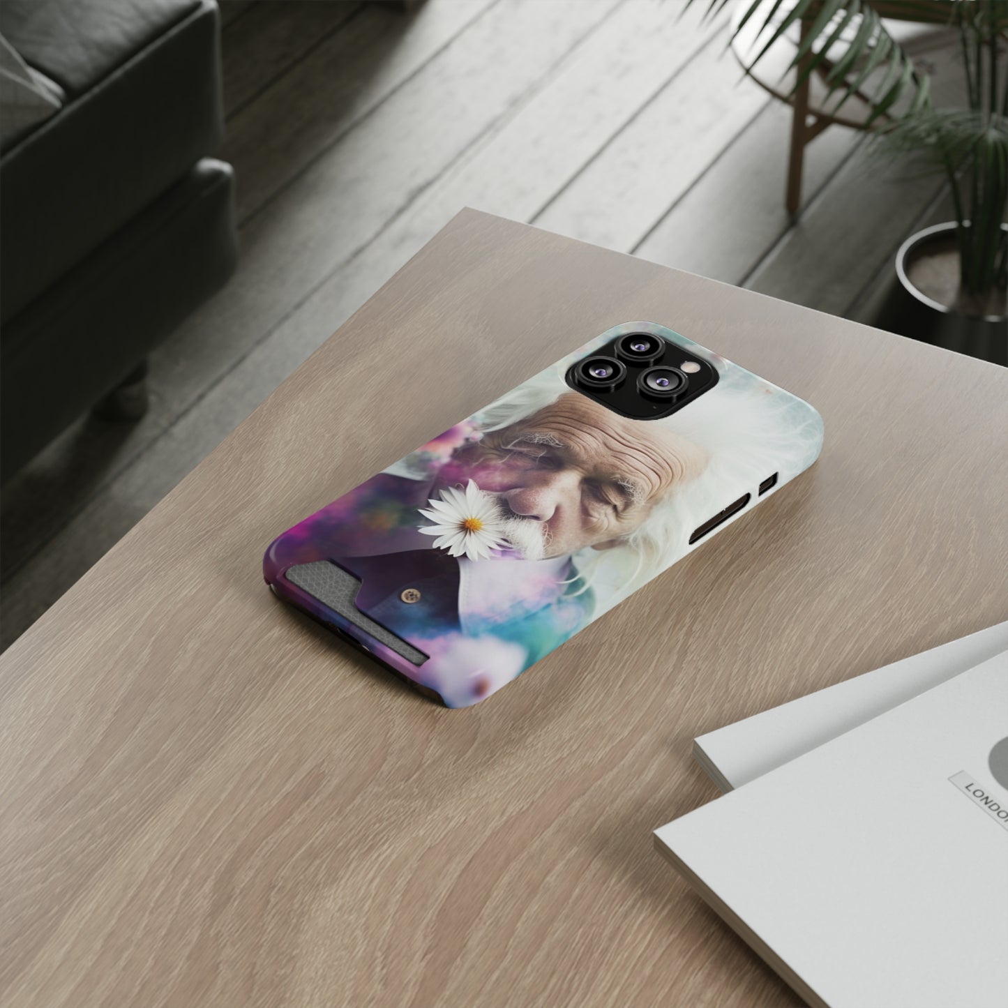 bell's flowers Einstein Phone Case With Card Holder