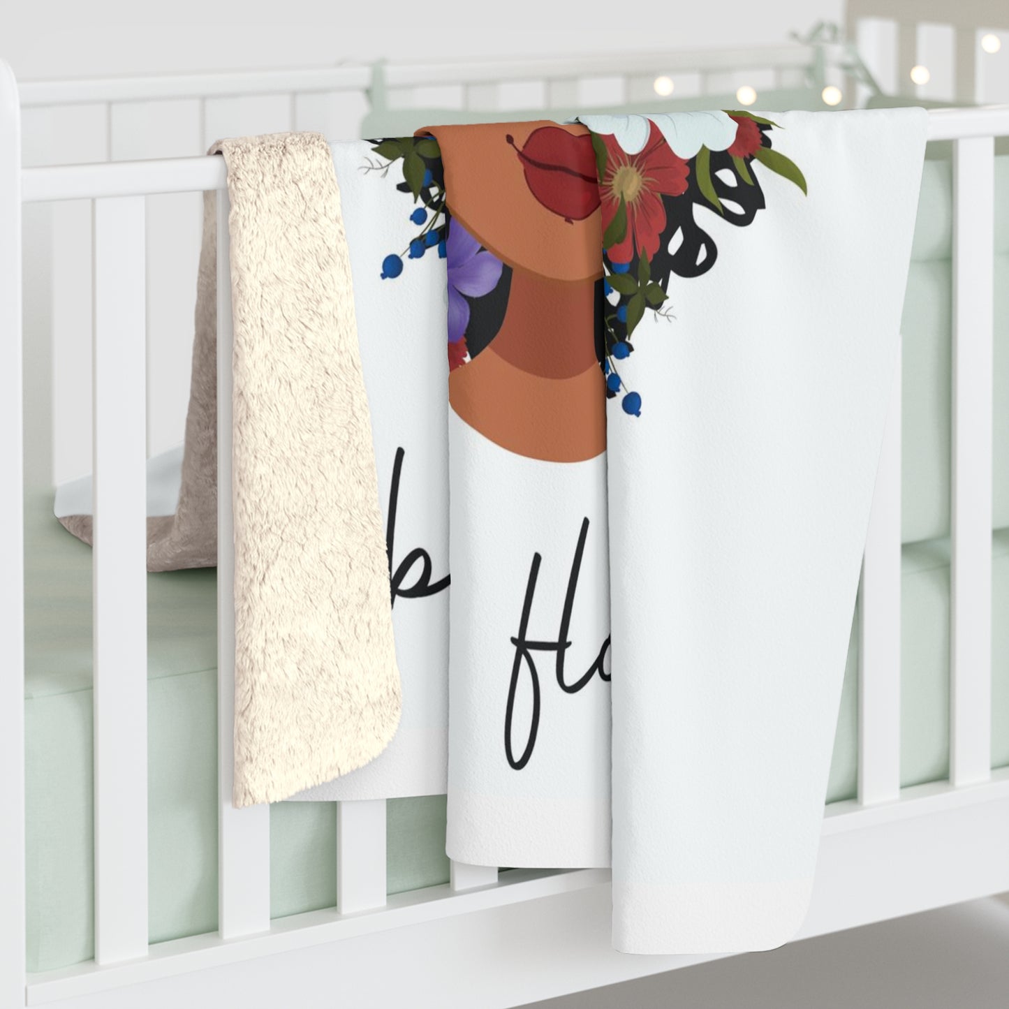 bell's flowers original logo sherpa fleece blanket