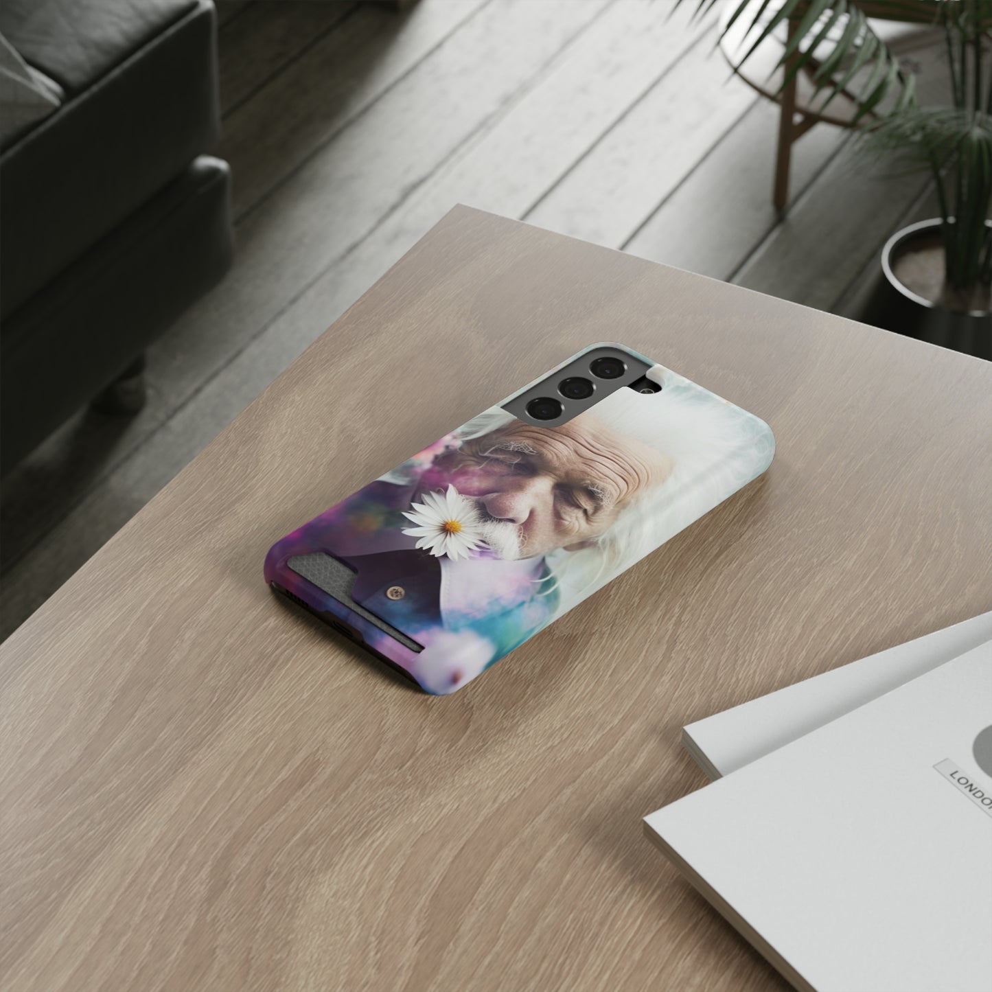 bell's flowers Einstein Phone Case With Card Holder