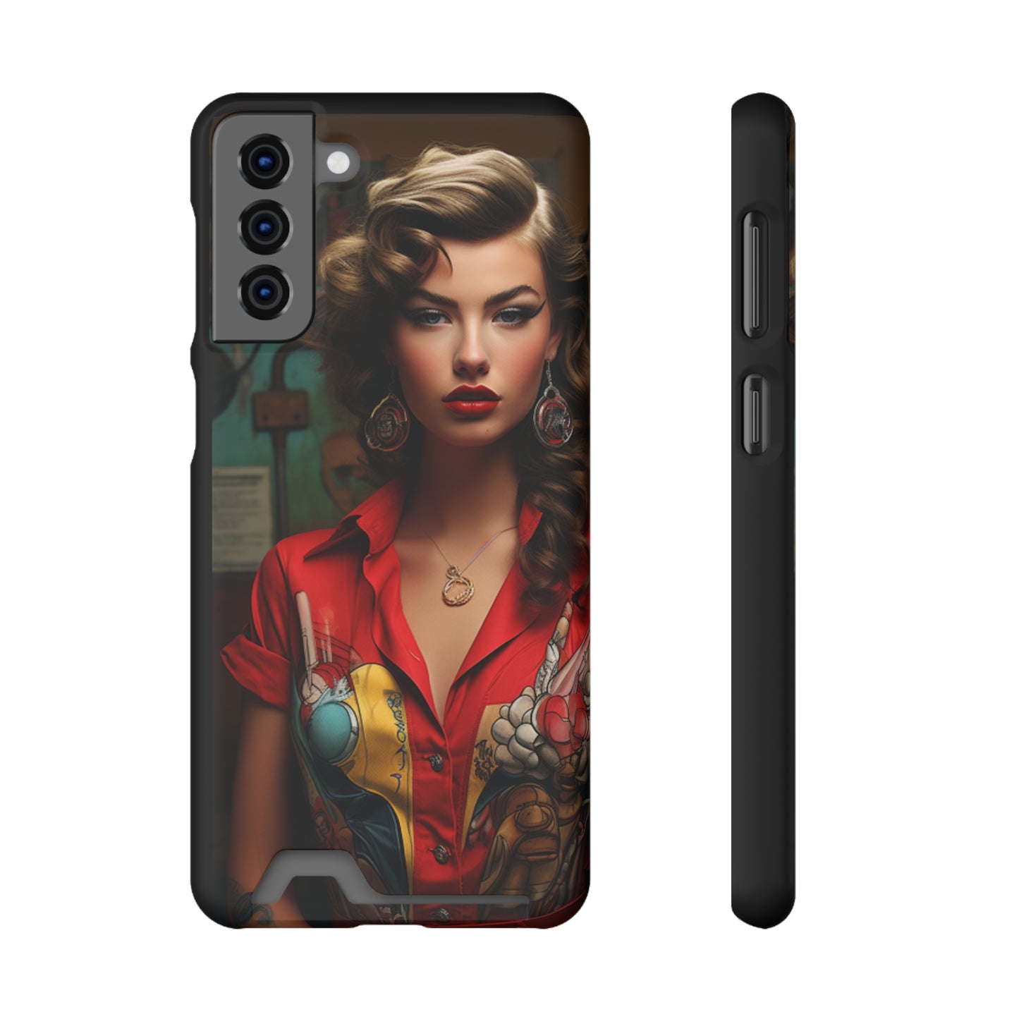 bell as Mechanic Girl Phone Case With Card Holder