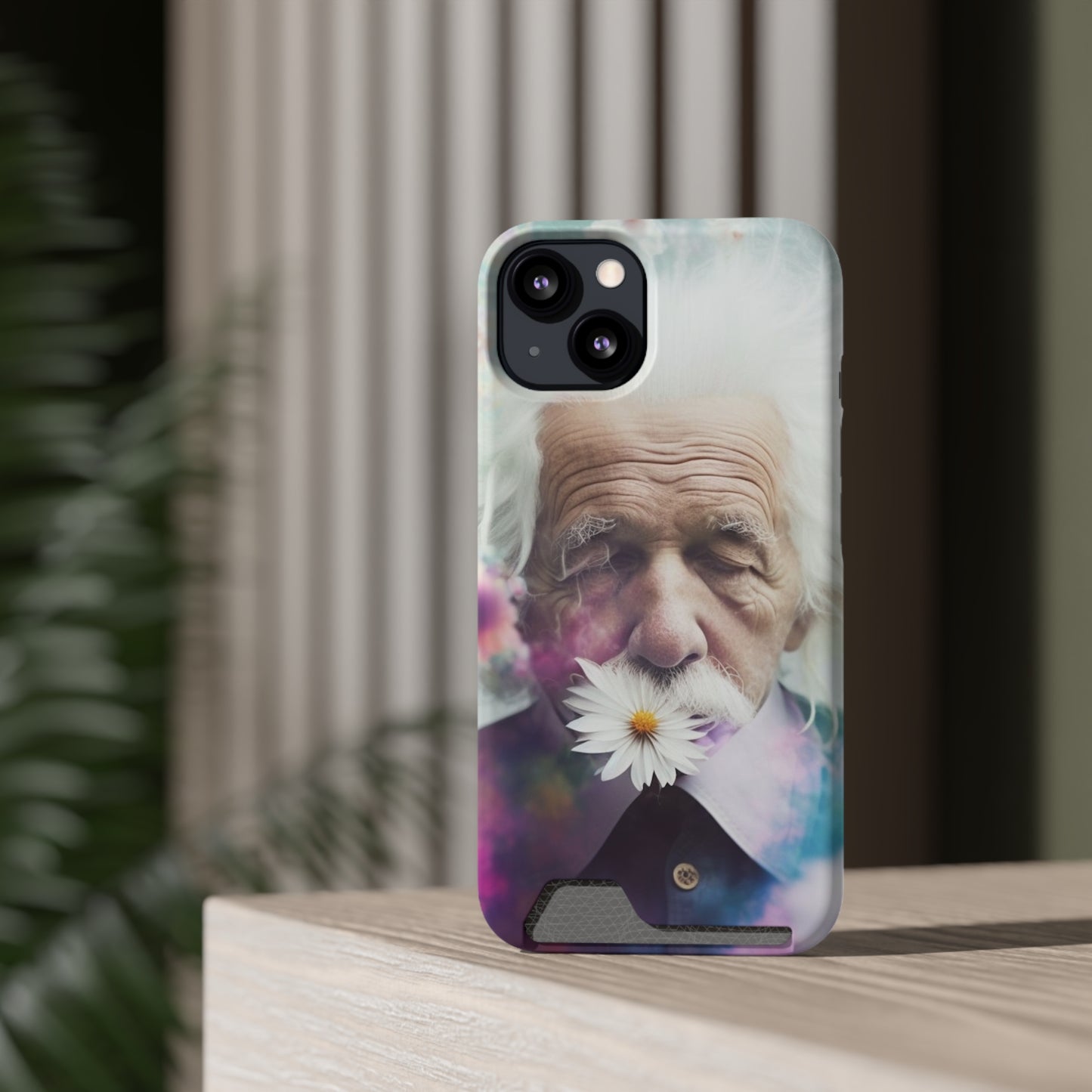 bell's flowers Einstein Phone Case With Card Holder