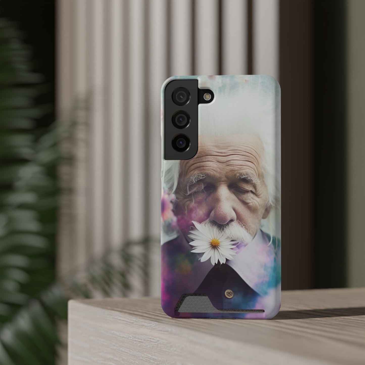 bell's flowers Einstein Phone Case With Card Holder