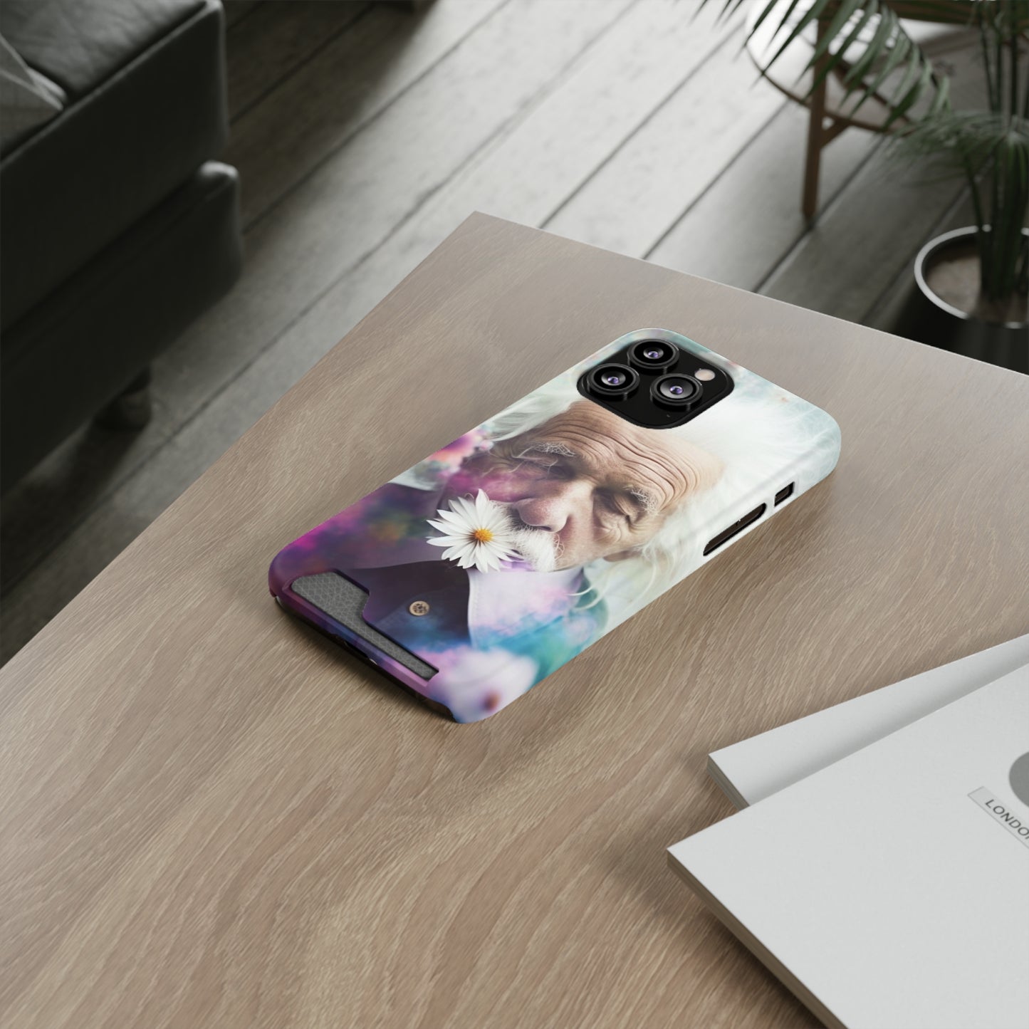 bell's flowers Einstein Phone Case With Card Holder