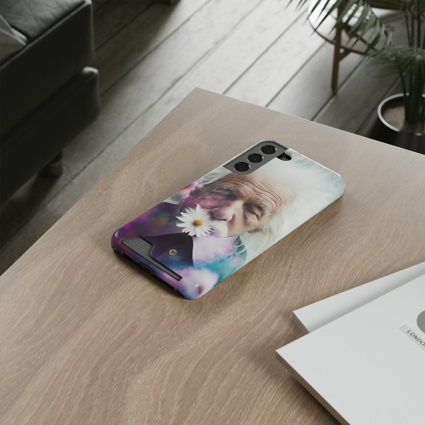 bell's flowers Einstein Phone Case With Card Holder