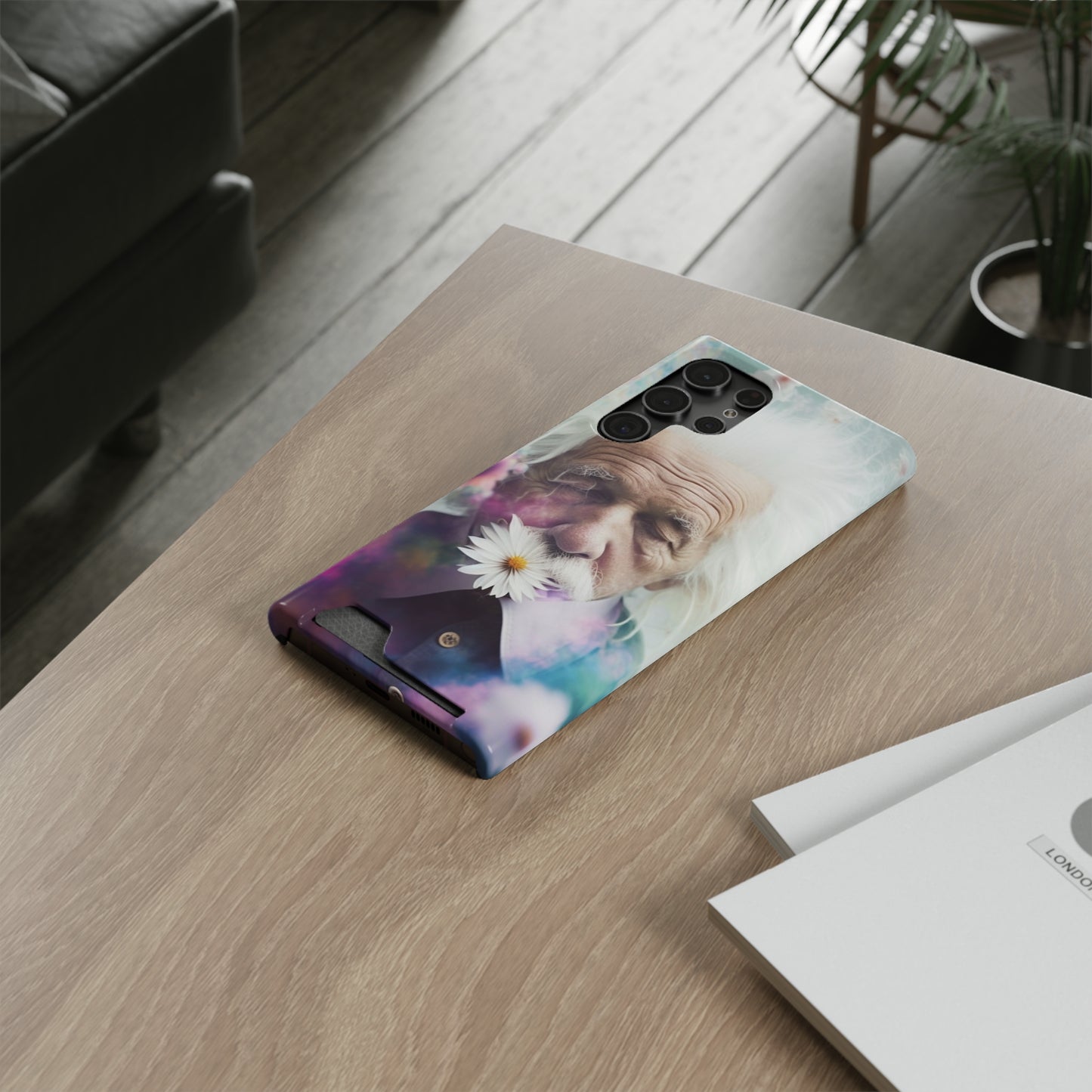 bell's flowers Einstein Phone Case With Card Holder