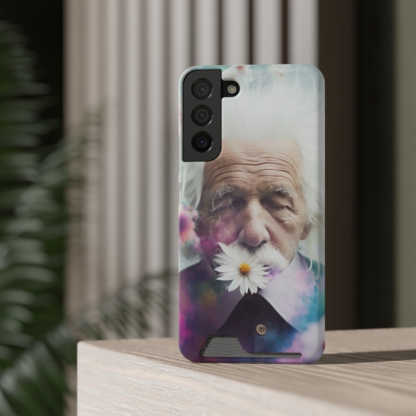 bell's flowers Einstein Phone Case With Card Holder
