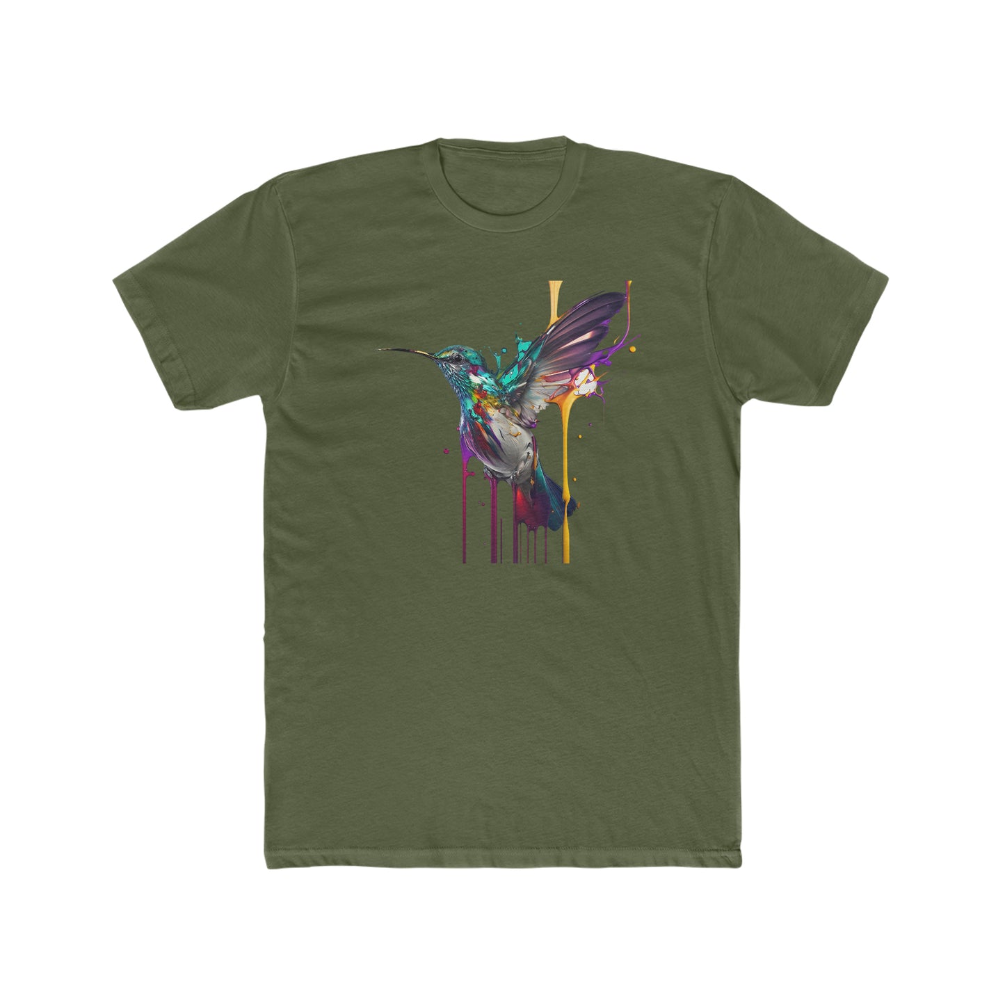 Hummingbird Drip Paint Style