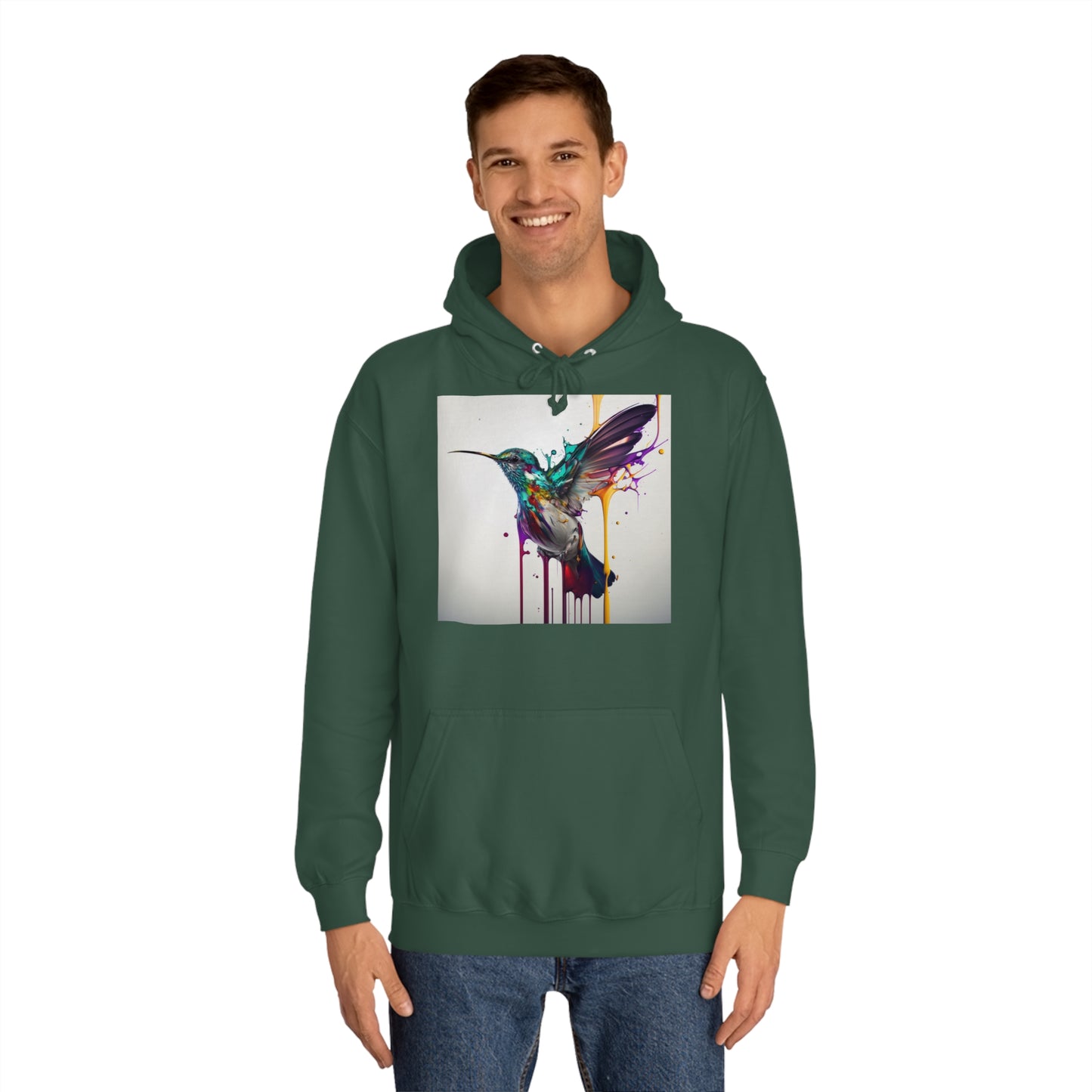 Hummingbird Drip Paint Hoodie