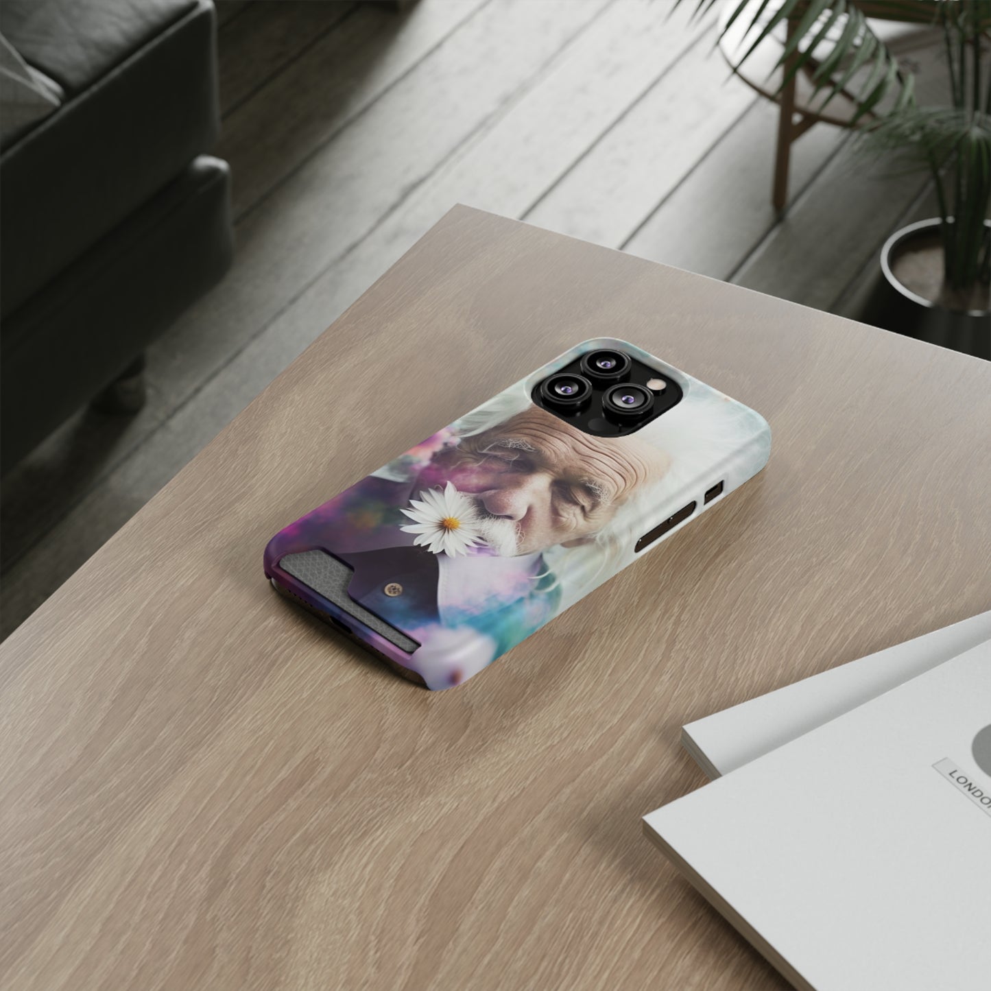 bell's flowers Einstein Phone Case With Card Holder