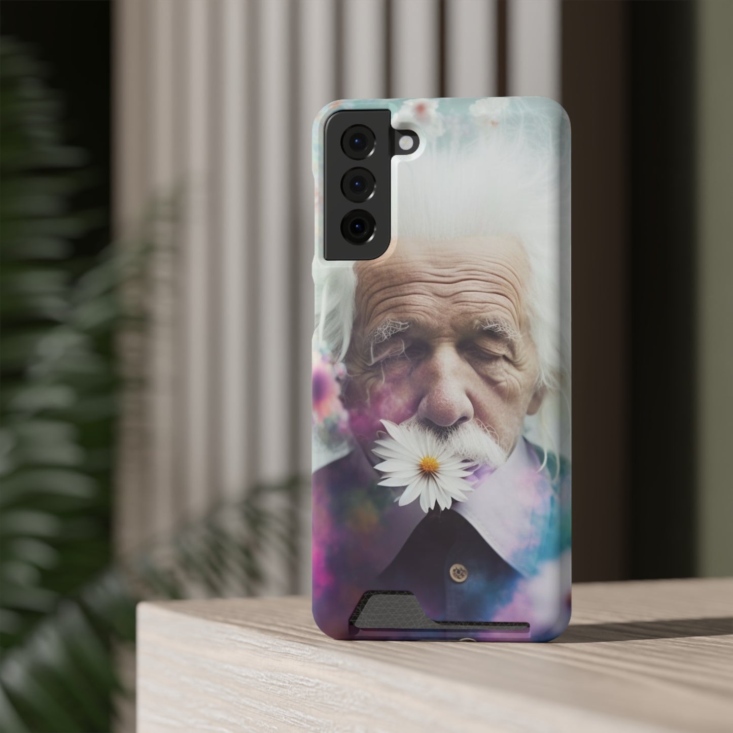 bell's flowers Einstein Phone Case With Card Holder
