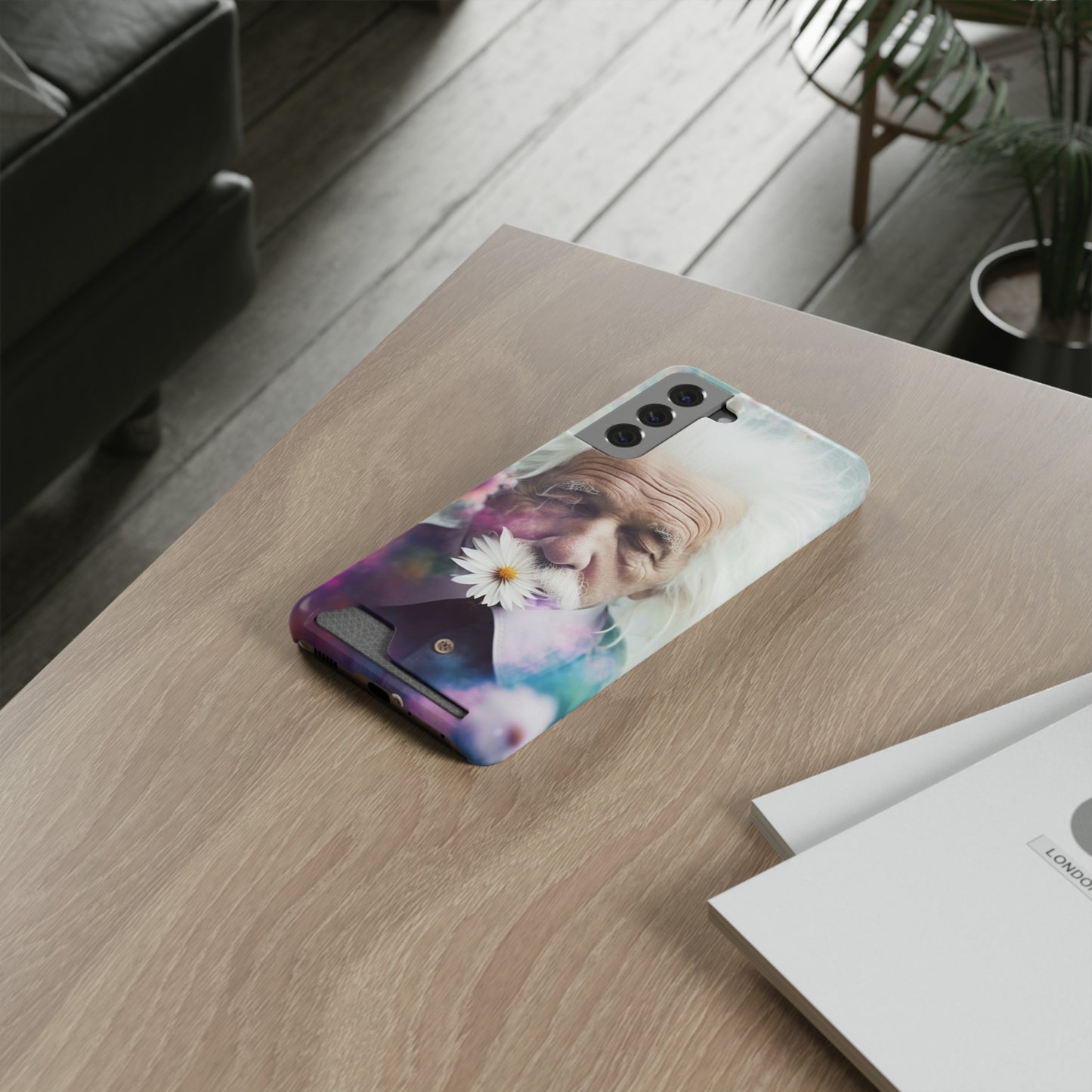 bell's flowers Einstein Phone Case With Card Holder