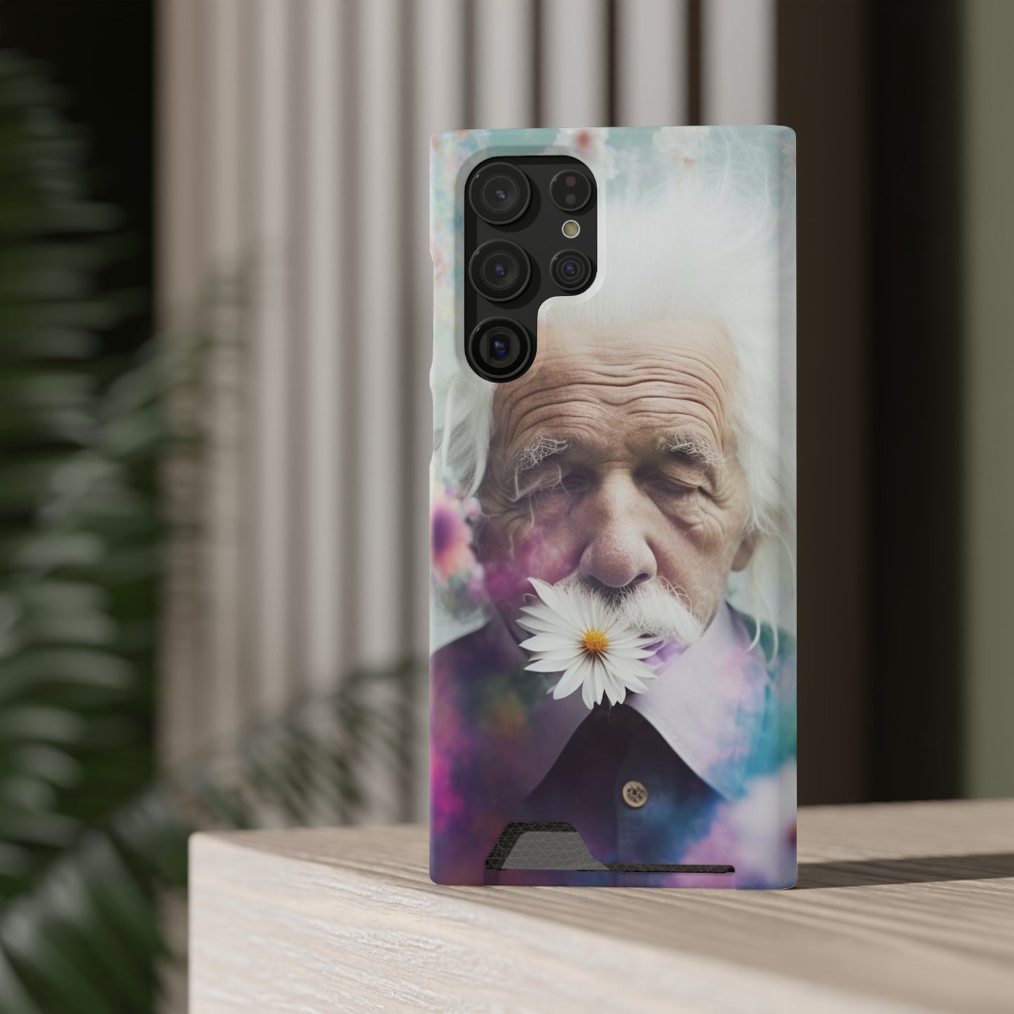 bell's flowers Einstein Phone Case With Card Holder