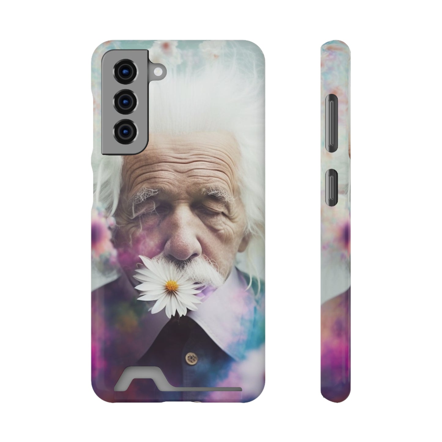 bell's flowers Einstein Phone Case With Card Holder