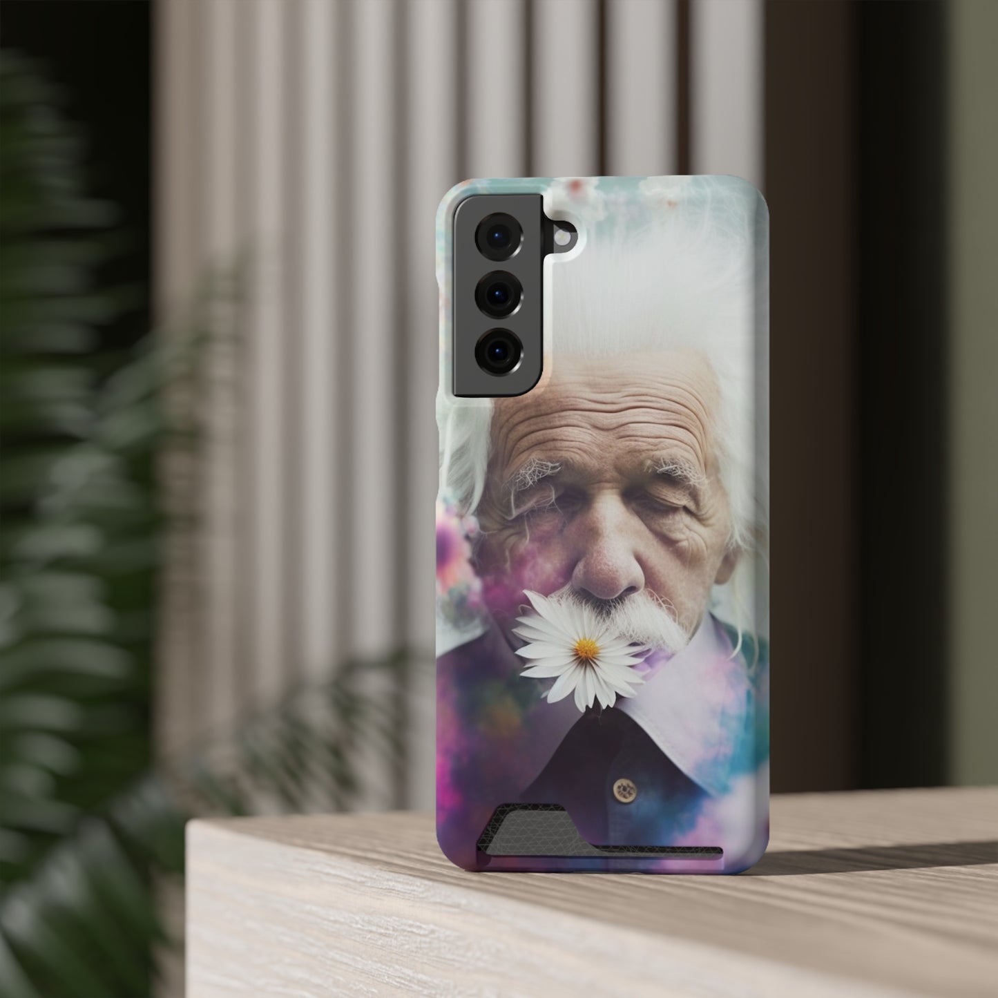 bell's flowers Einstein Phone Case With Card Holder