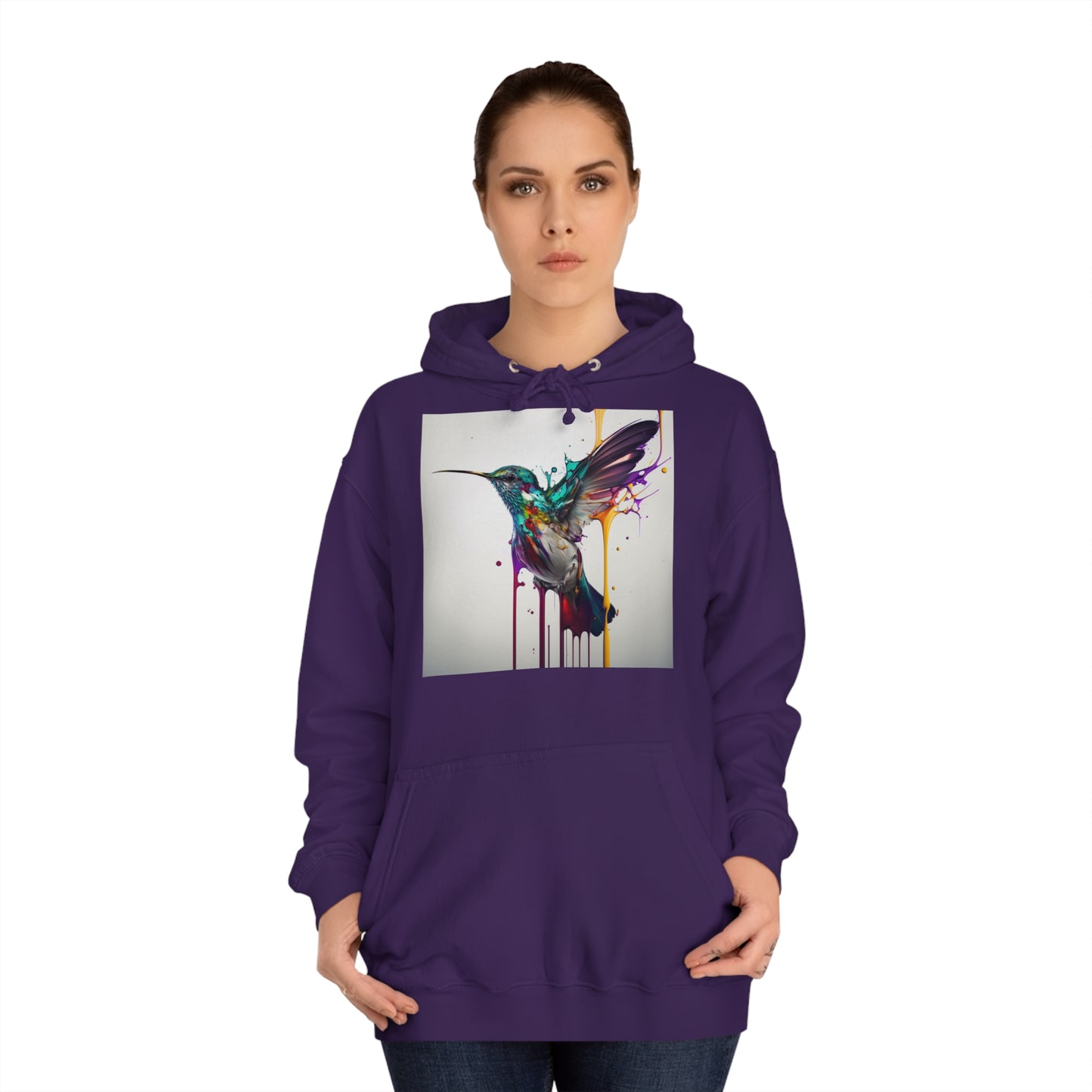 Hummingbird Drip Paint Hoodie