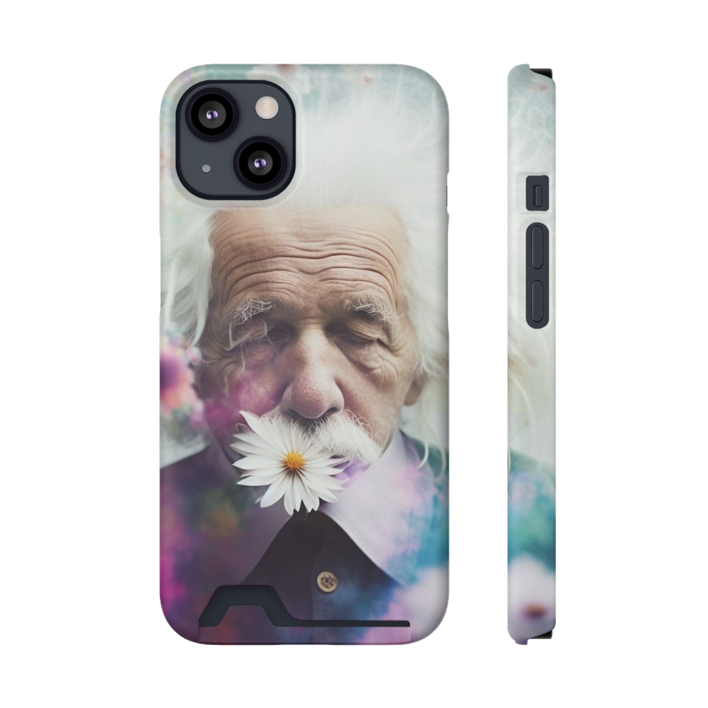 bell's flowers Einstein Phone Case With Card Holder