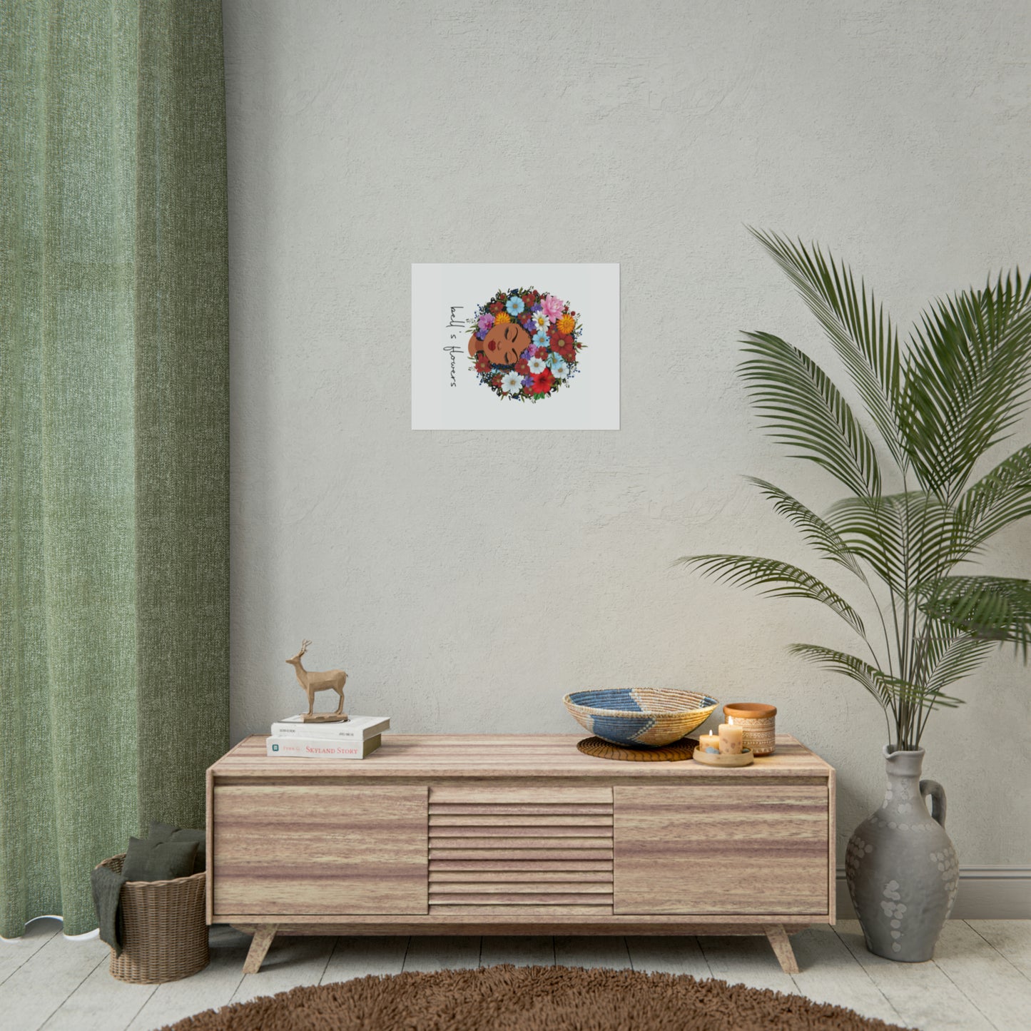 bell's flowers original logo Rolled Poster
