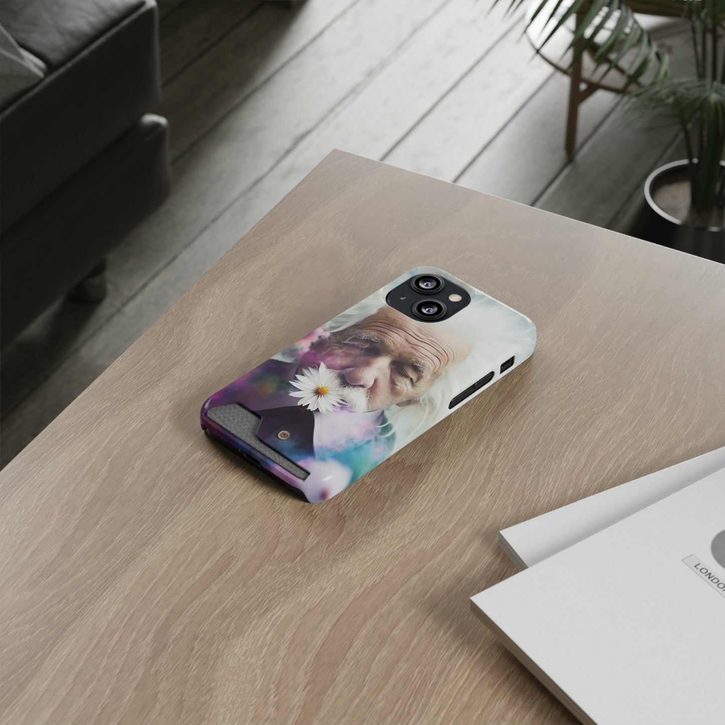 bell's flowers Einstein Phone Case With Card Holder