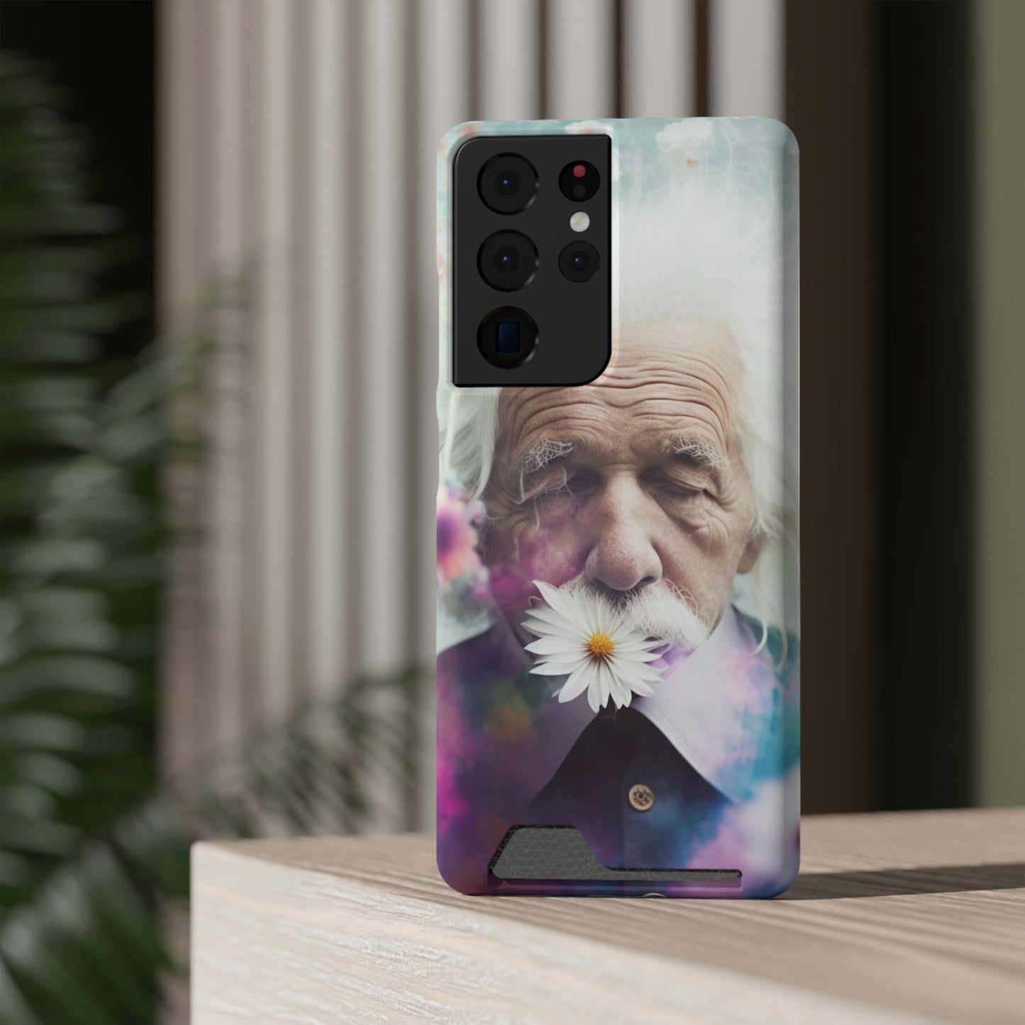 bell's flowers Einstein Phone Case With Card Holder
