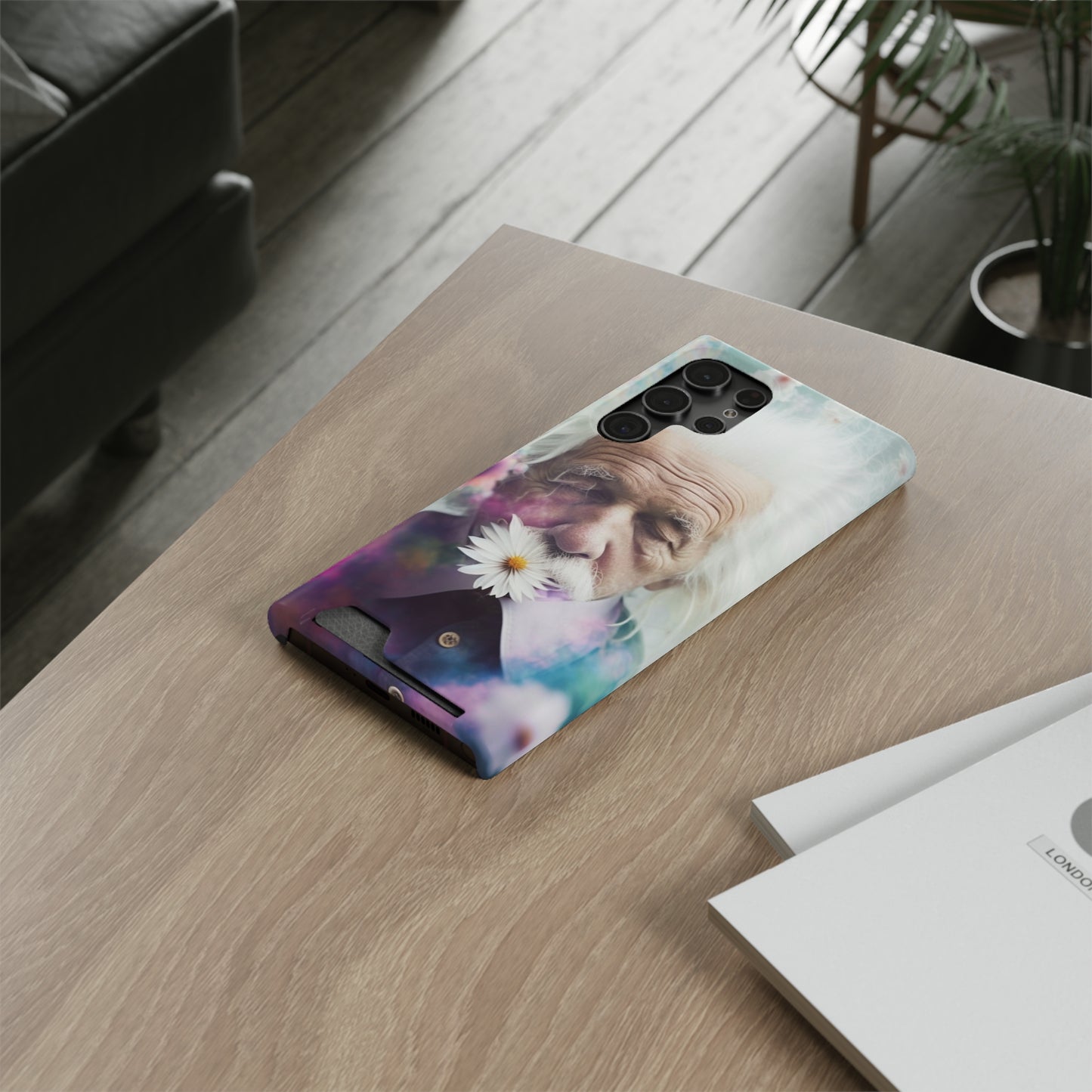 bell's flowers Einstein Phone Case With Card Holder