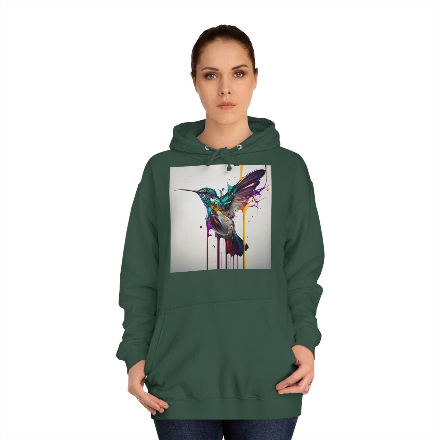 Hummingbird Drip Paint Hoodie