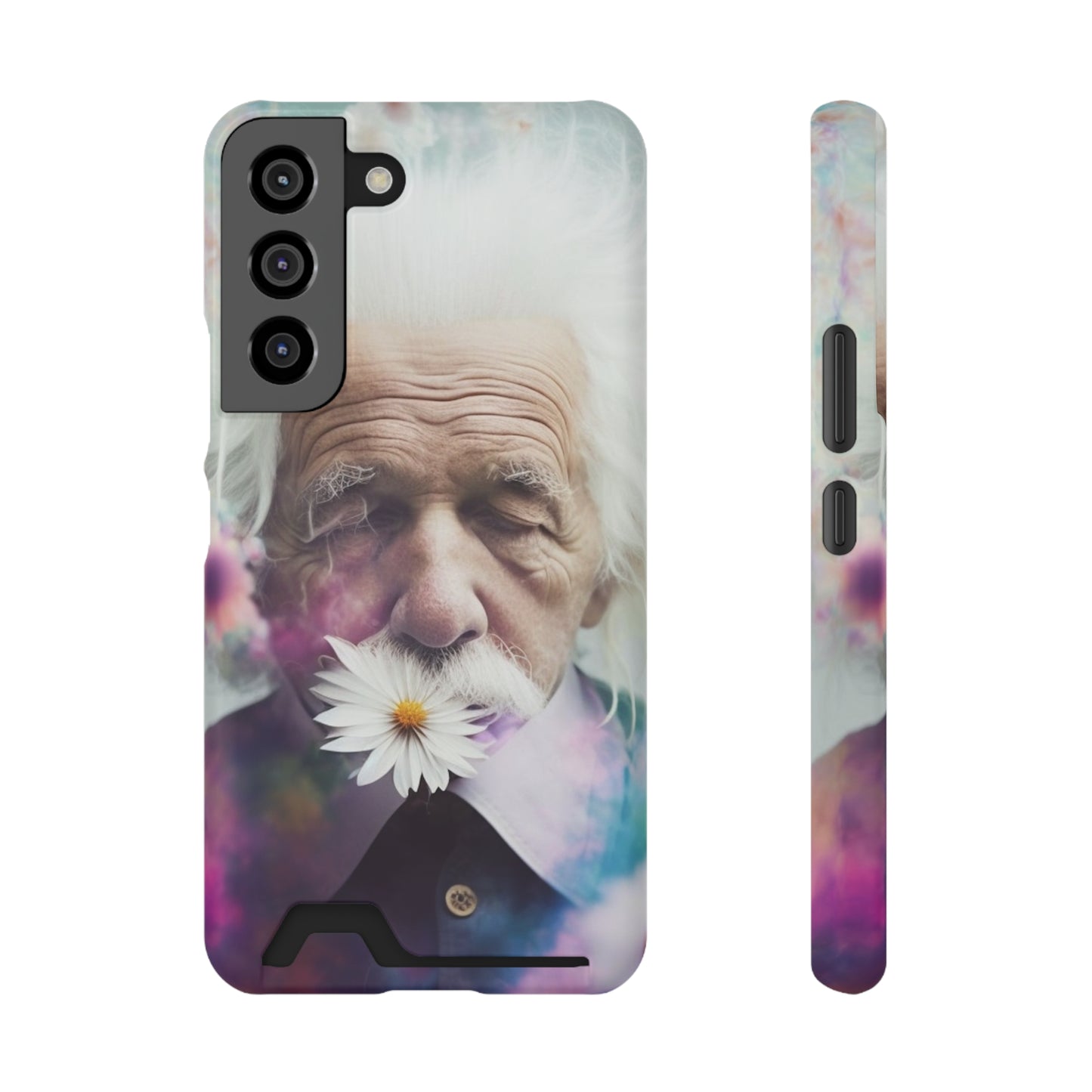 bell's flowers Einstein Phone Case With Card Holder