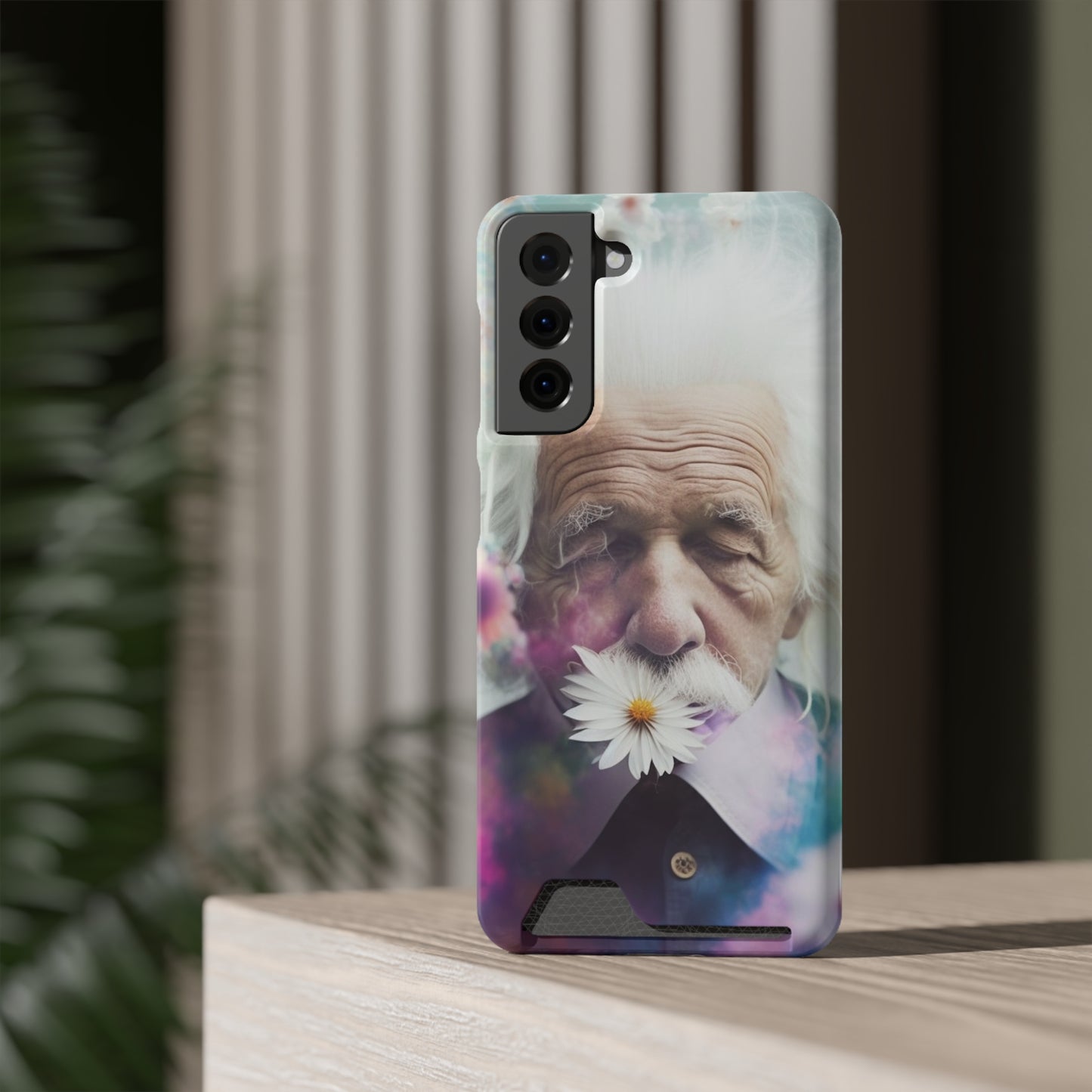 bell's flowers Einstein Phone Case With Card Holder