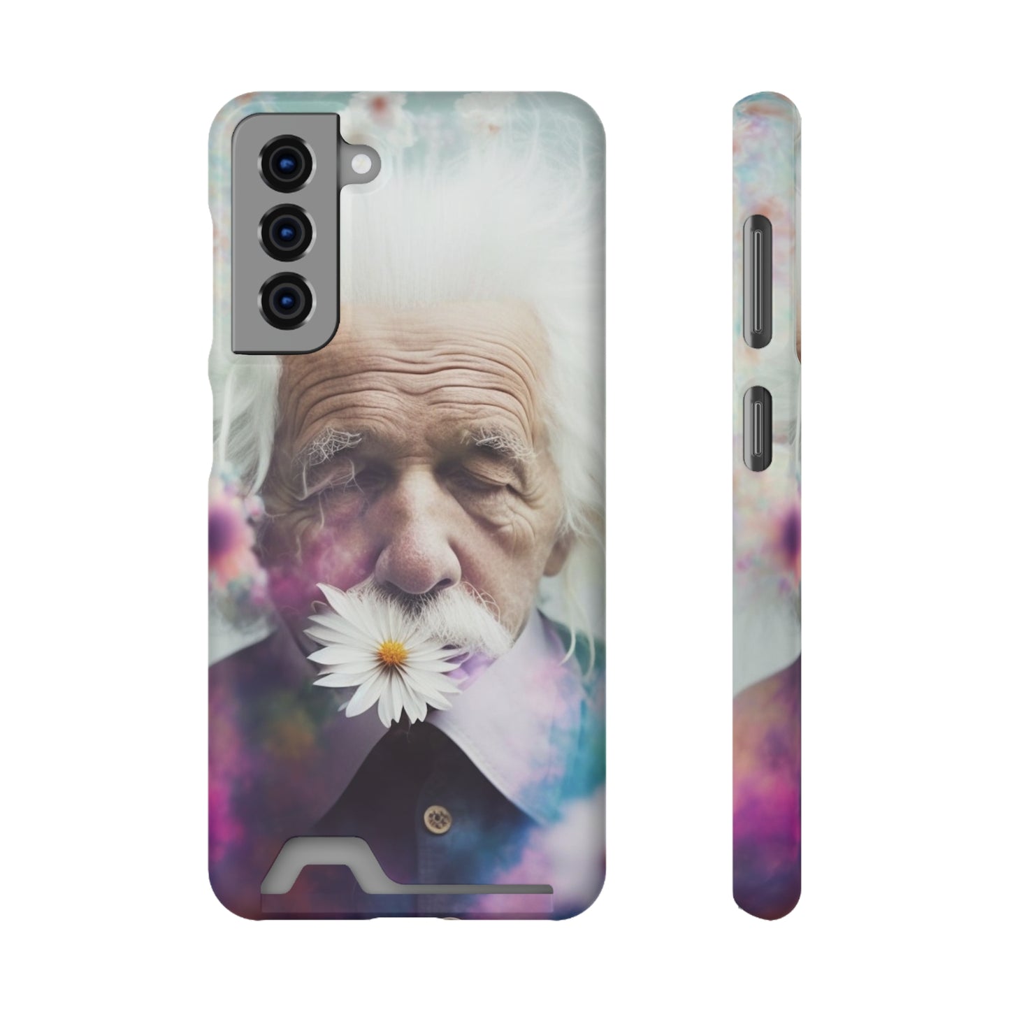bell's flowers Einstein Phone Case With Card Holder