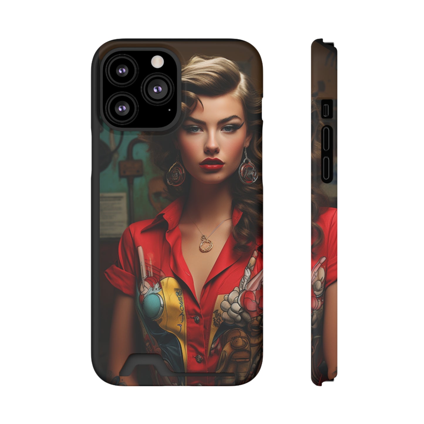 bell as Mechanic Girl Phone Case With Card Holder