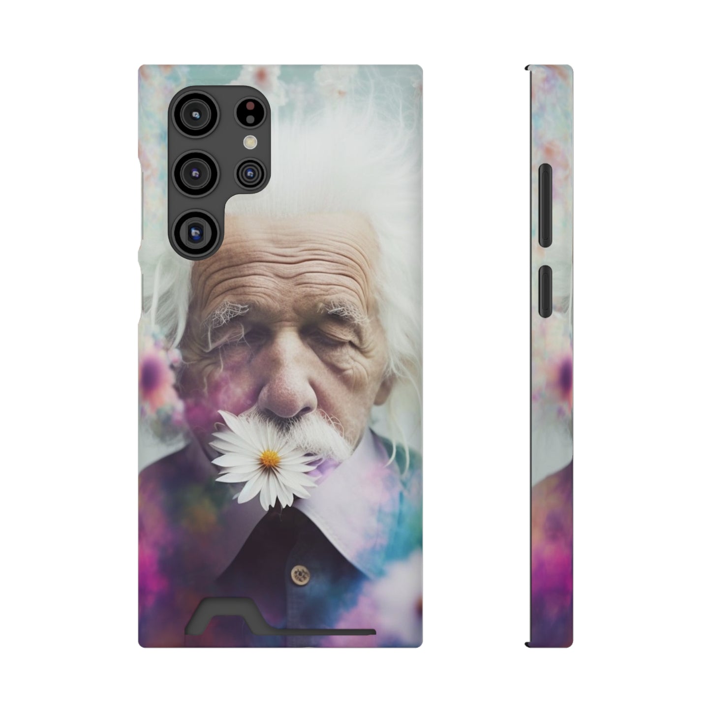 bell's flowers Einstein Phone Case With Card Holder