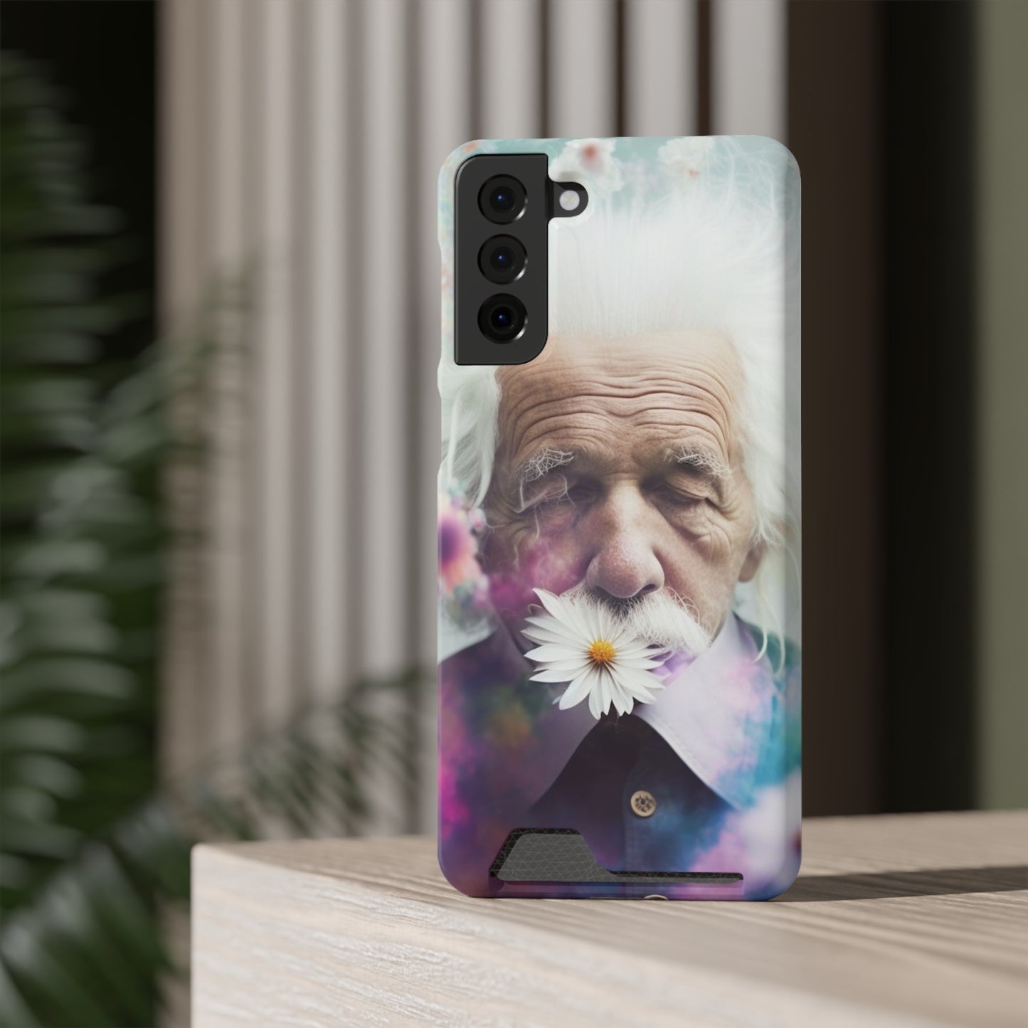 bell's flowers Einstein Phone Case With Card Holder