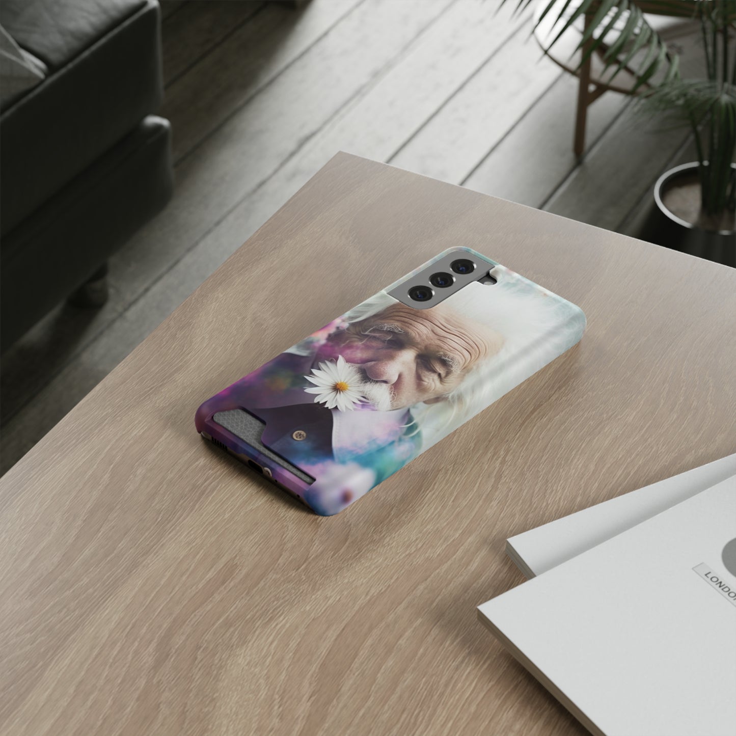 bell's flowers Einstein Phone Case With Card Holder