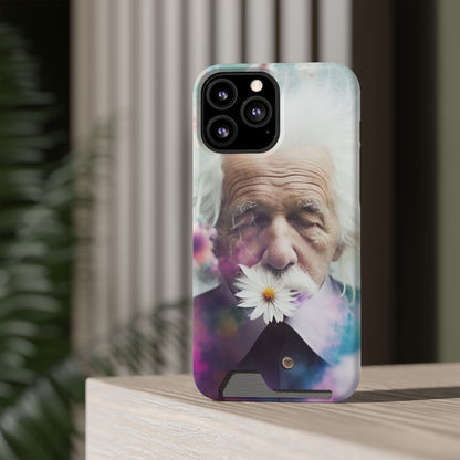 bell's flowers Einstein Phone Case With Card Holder