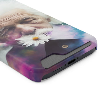 bell's flowers Einstein Phone Case With Card Holder