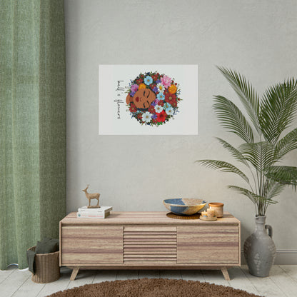 bell's flowers original logo Rolled Poster